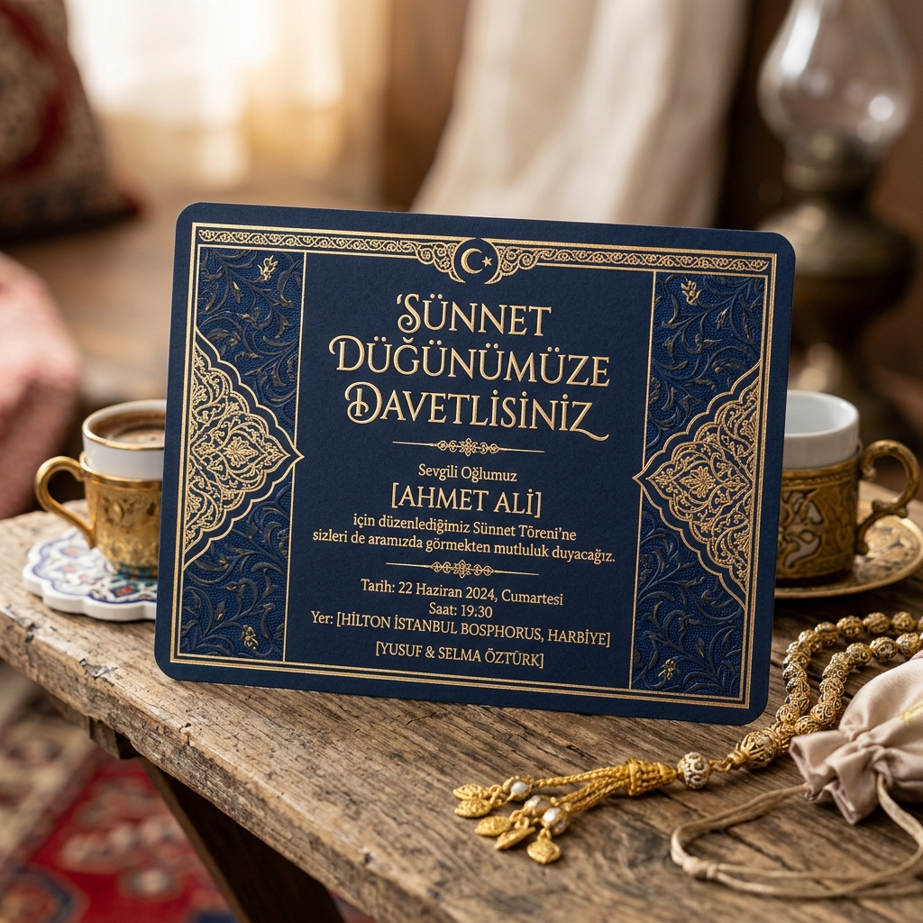 Sünnet Davetiyesi - Klasik Motifli (Model 932)