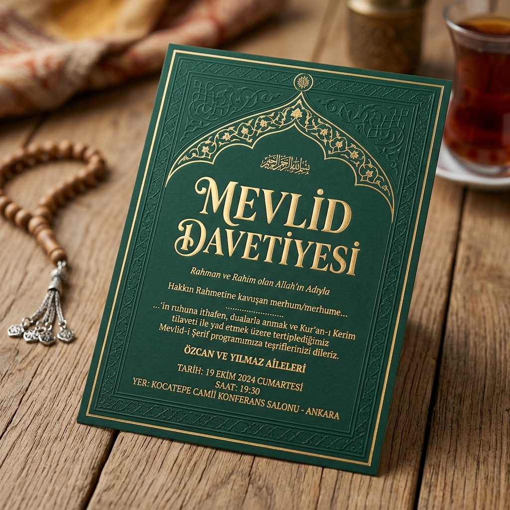 Mevlid Davetiyesi - Zarif Tasarım (Model 805)