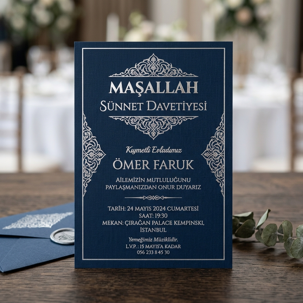 Sünnet Davetiyesi - Minimalist Konsept (Model 342)