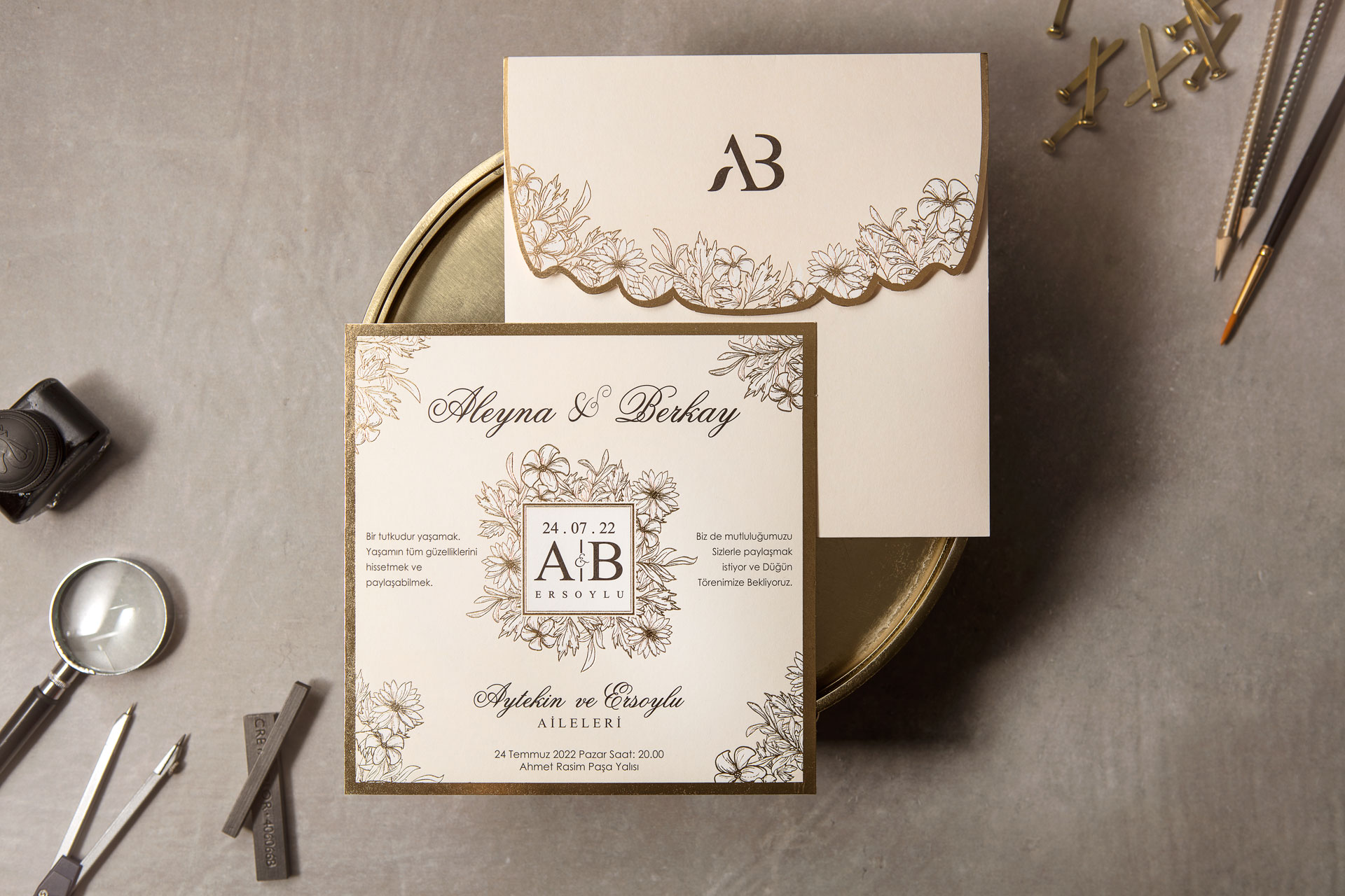 Wedding Düğün Davetiyesi -
                        8413