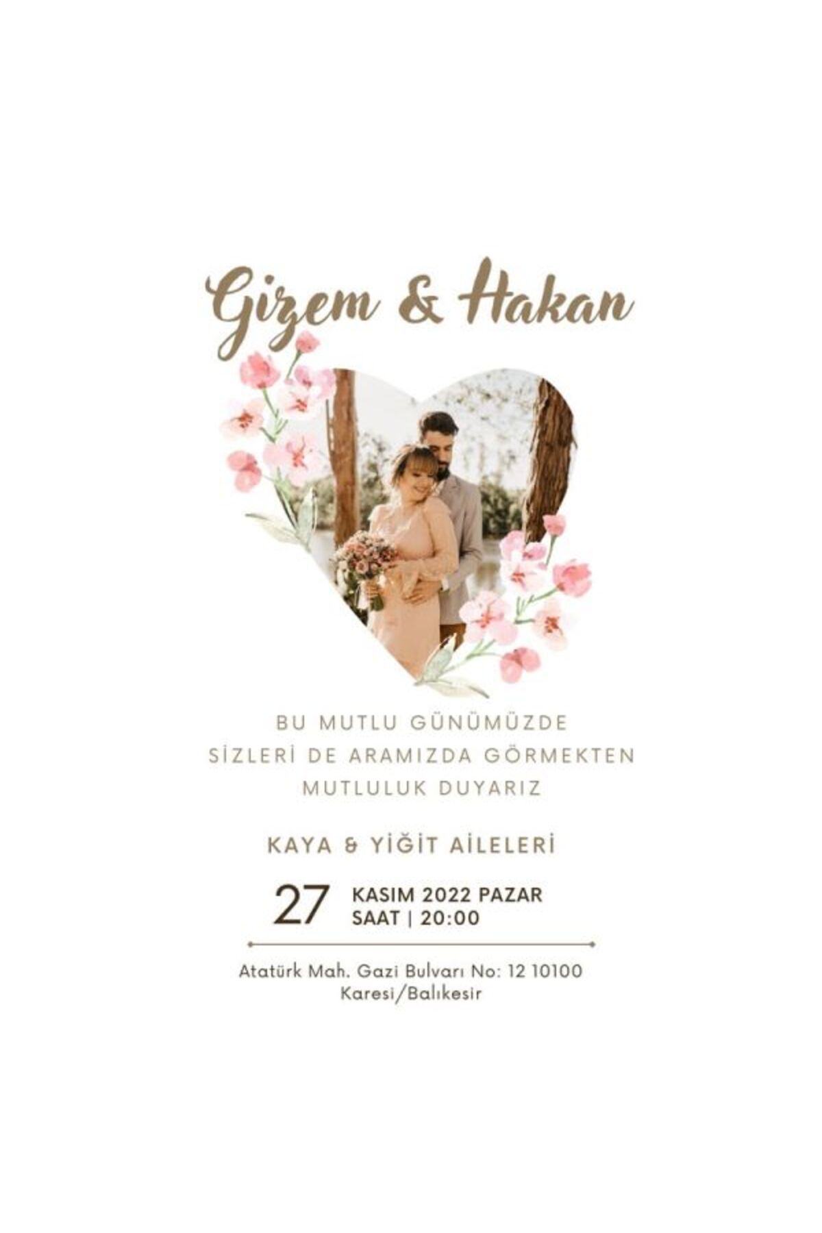 Nostaljik Düğün Davetiyesi - Model 224