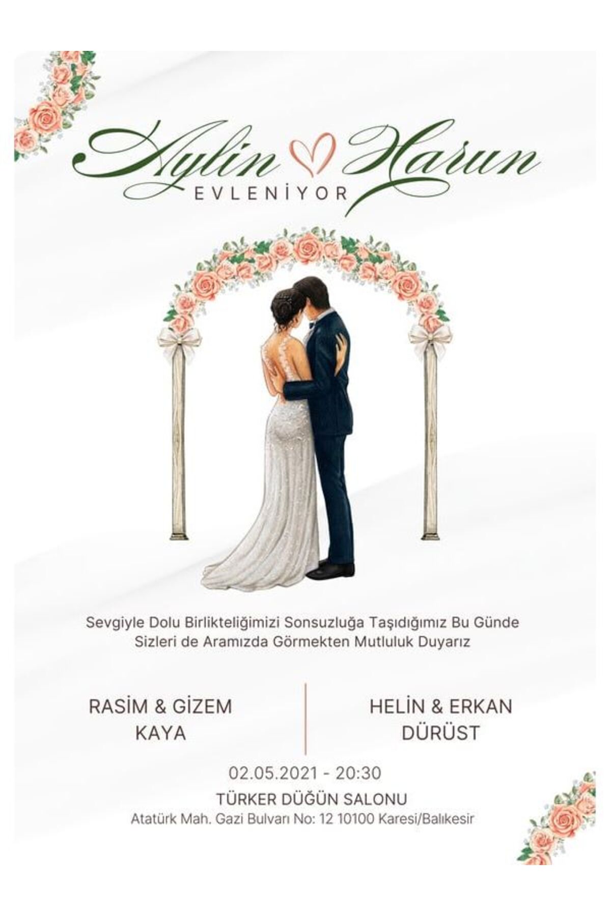 Nostaljik Düğün Davetiyesi - Model 599