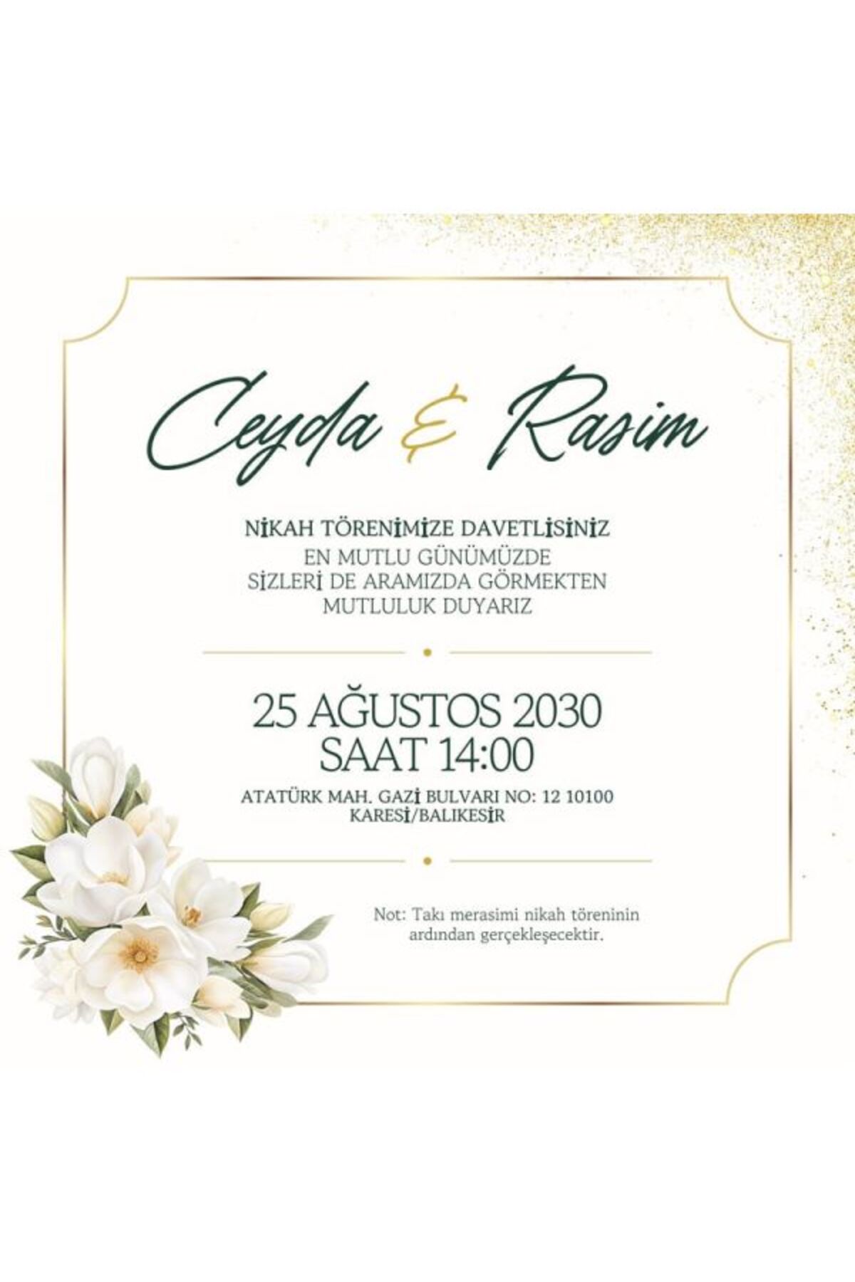 Klasik Düğün Davetiyesi - Model 276