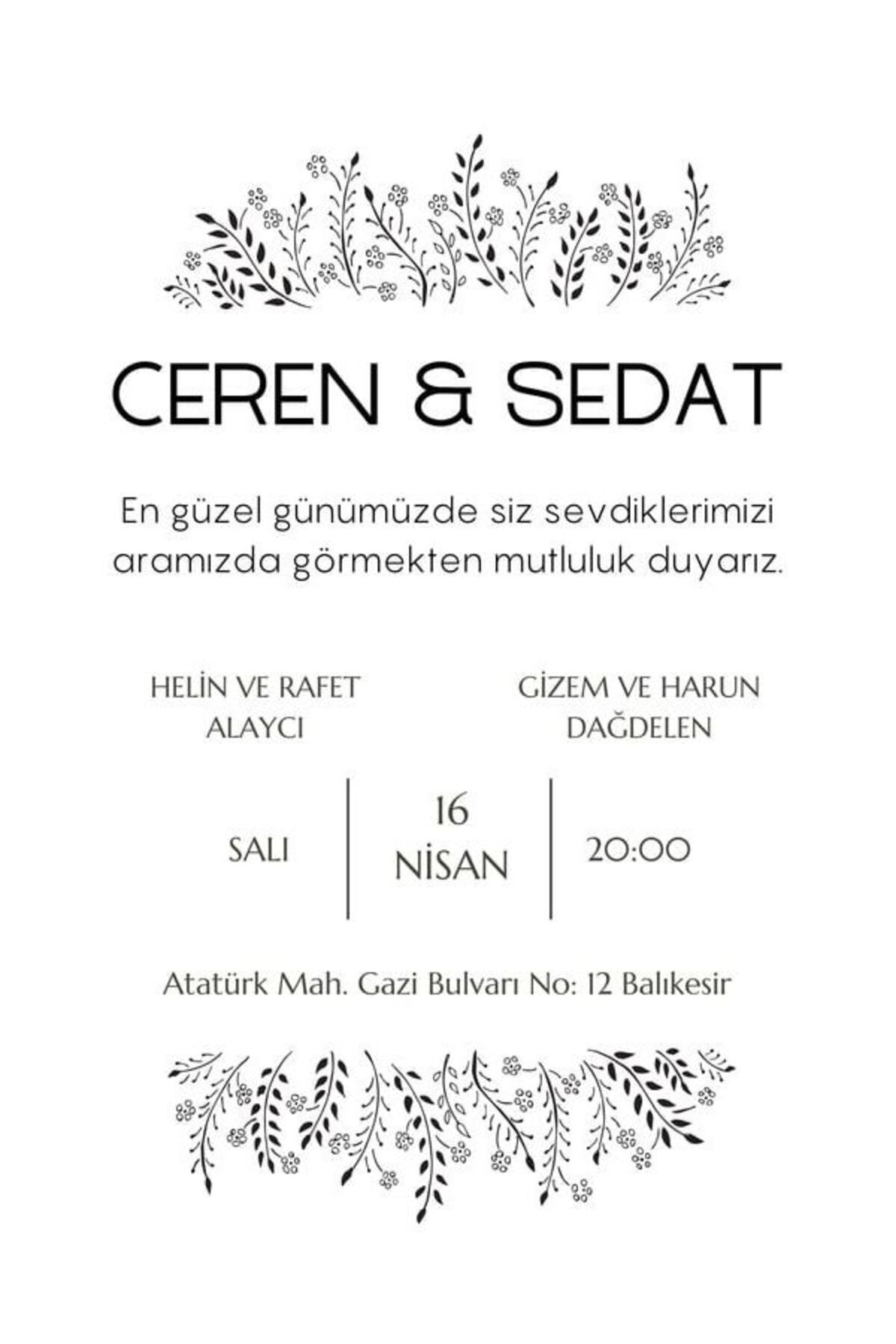 Göz Alıcı Düğün Davetiyesi - Model 442