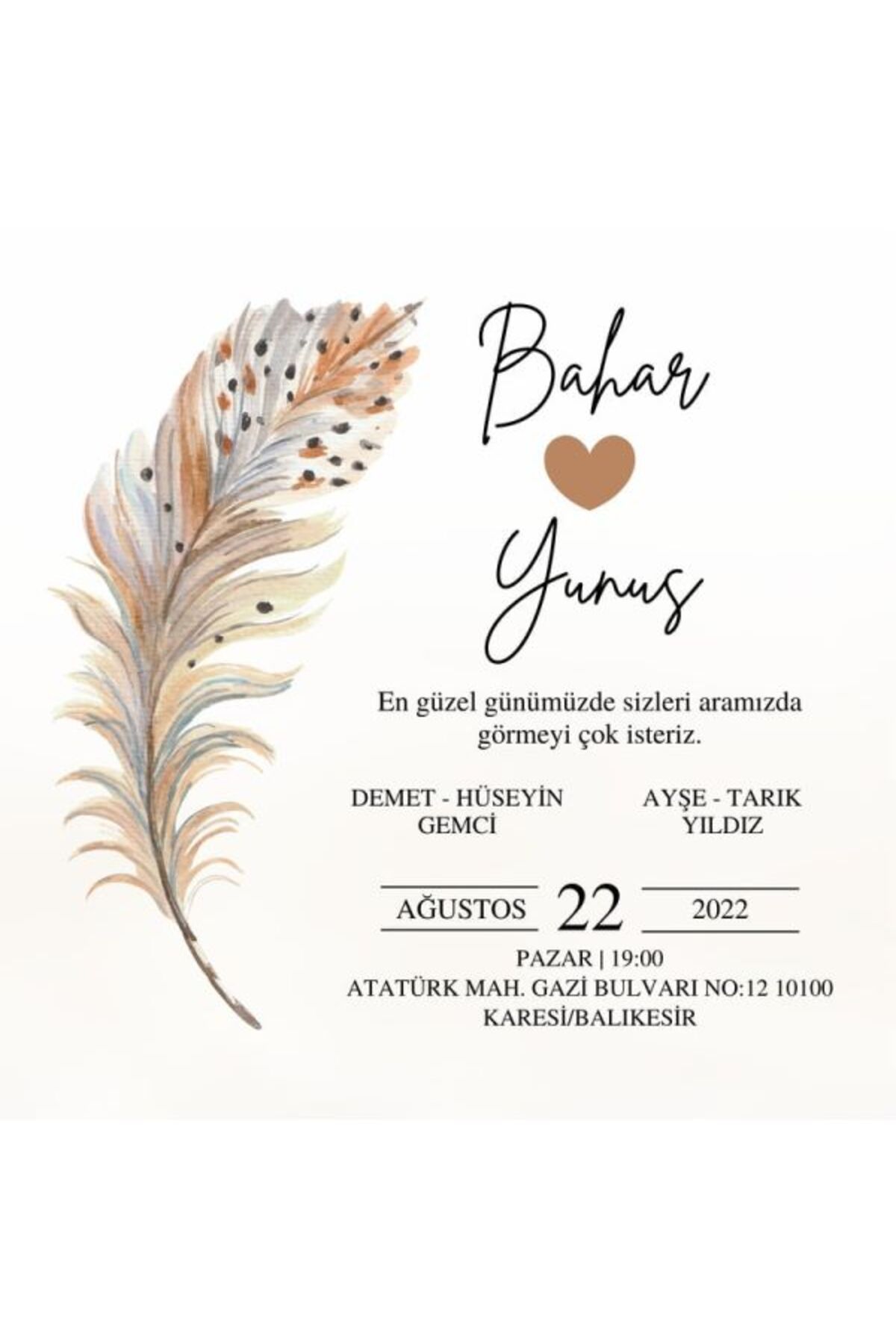 Estetik Düğün Davetiyesi - Model 643