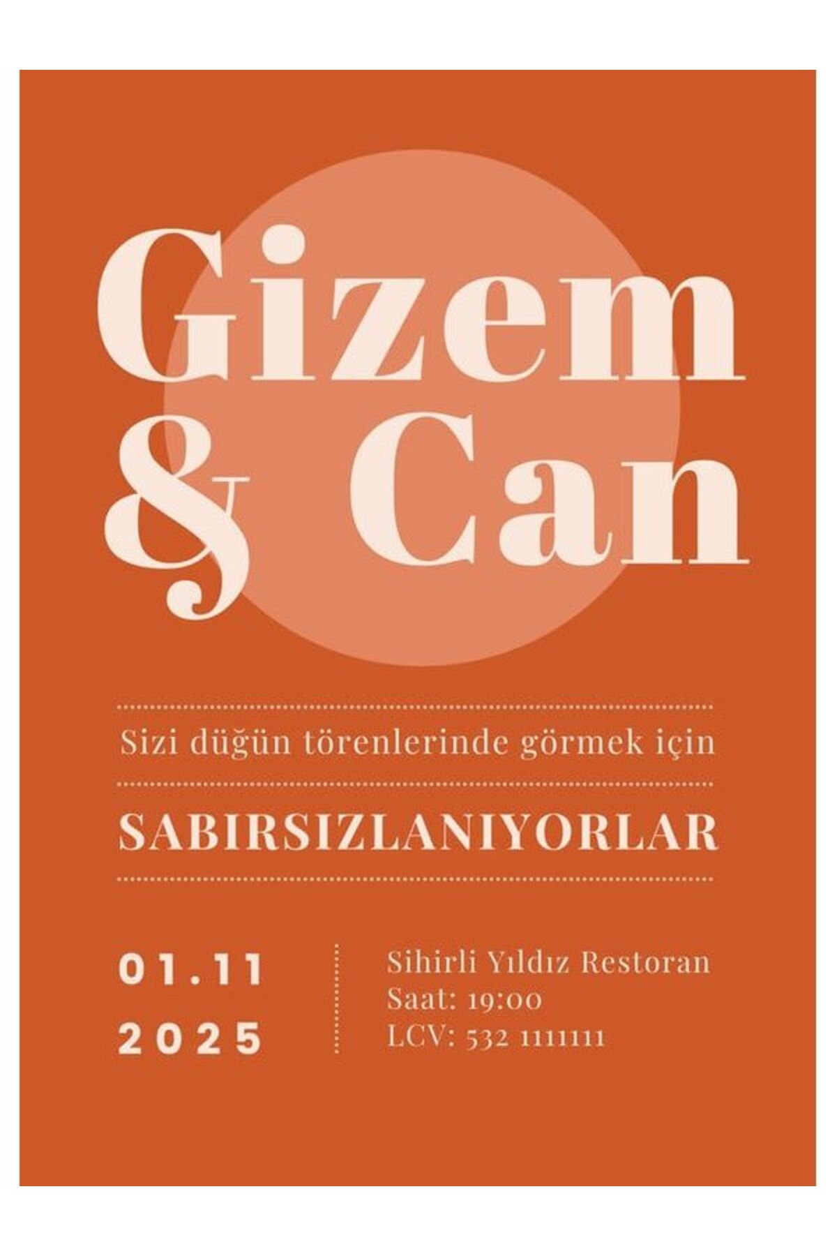Özel Tasarım Düğün Davetiyesi - Model 234