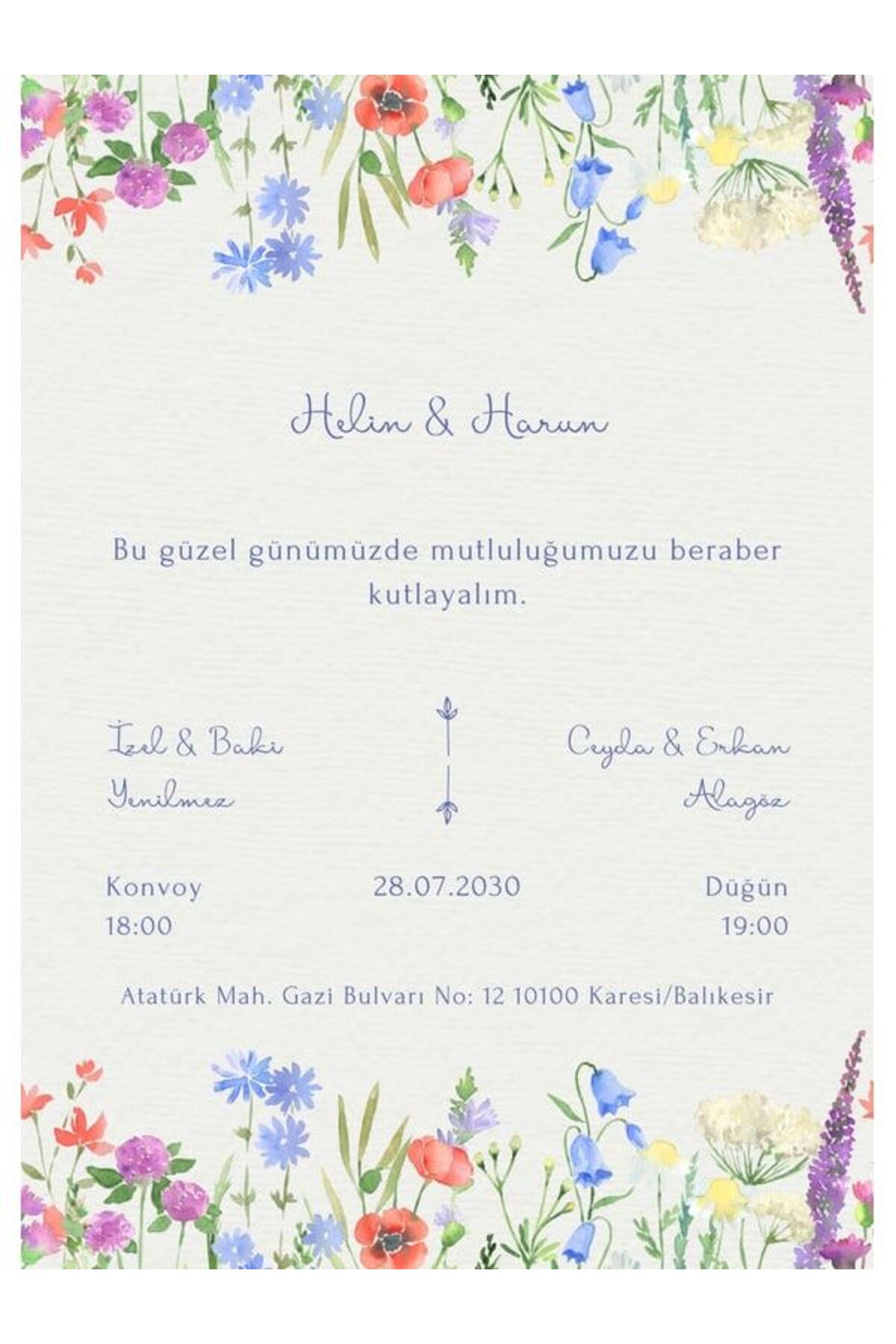Göz Alıcı Düğün Davetiyesi - Model 577
