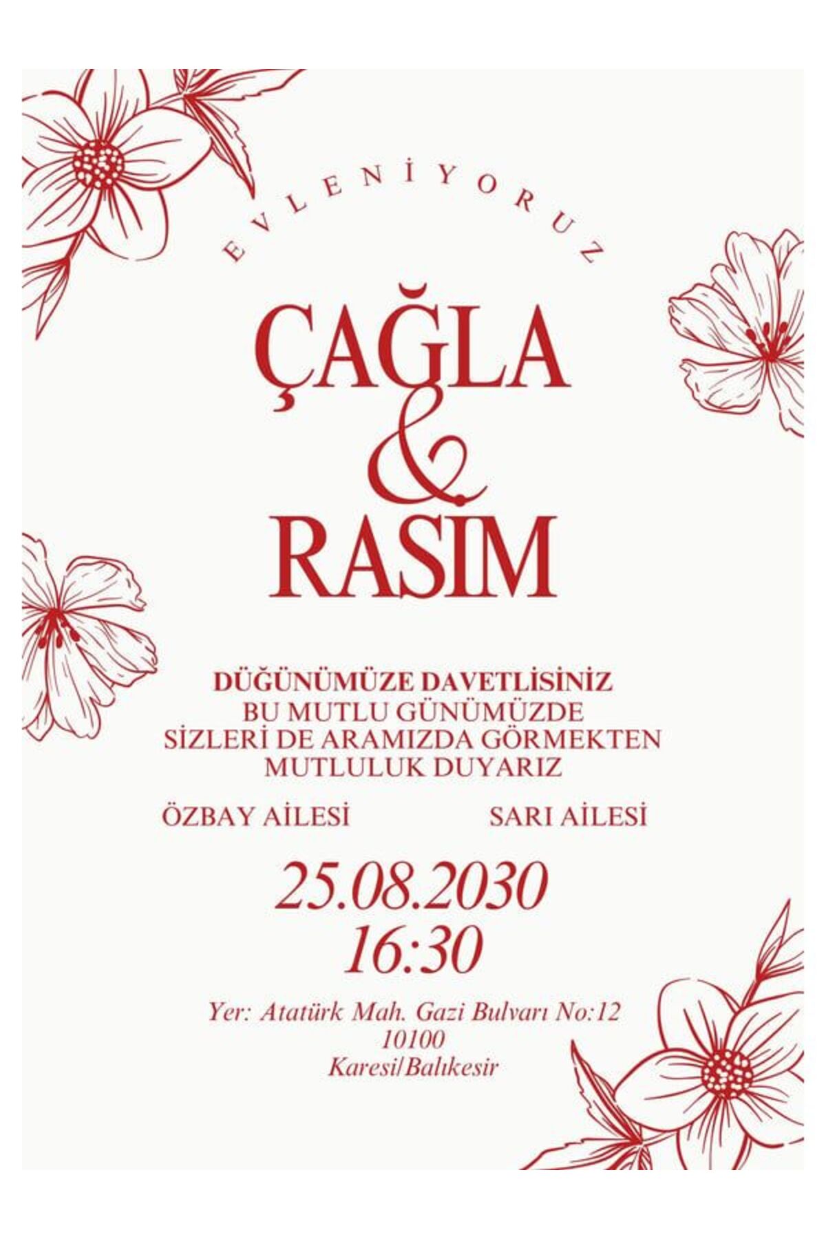 Göz Alıcı Düğün Davetiyesi - Model 382