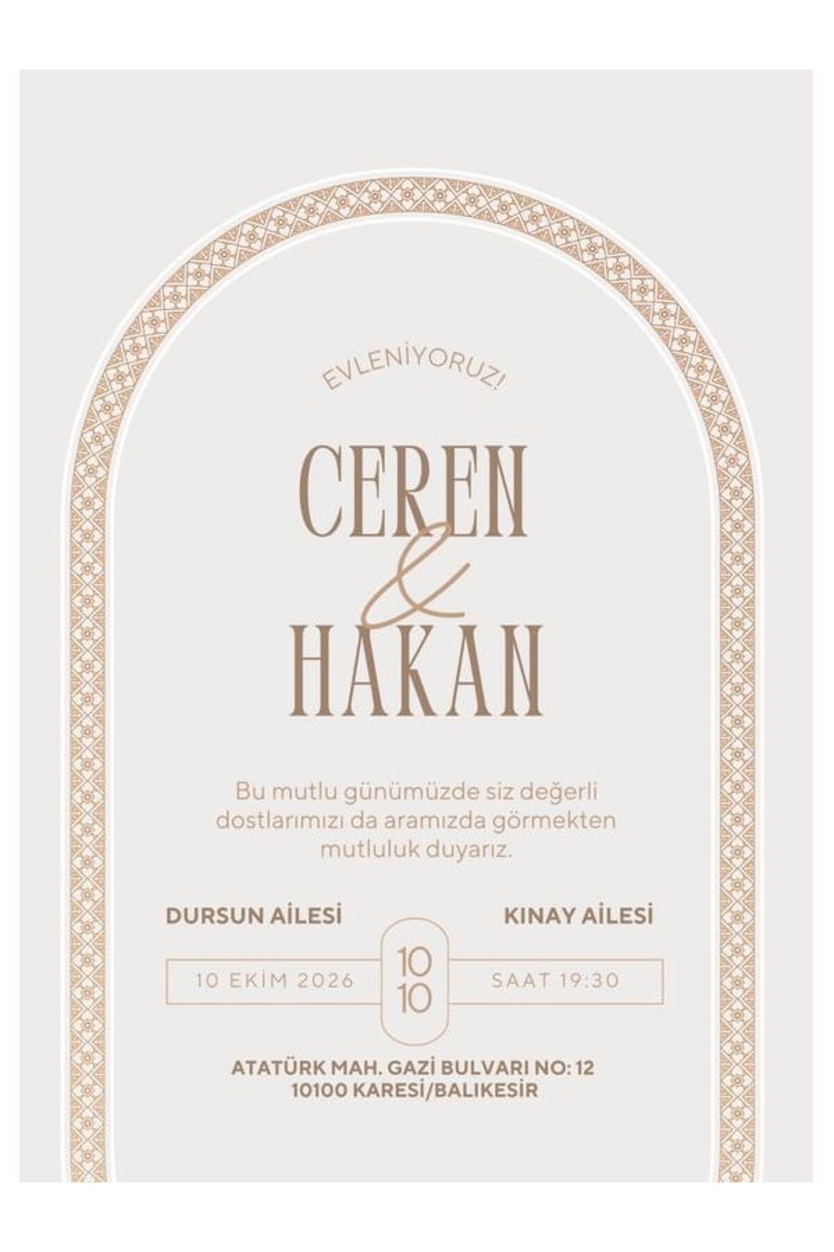Lüks Düğün Davetiyesi - Model 138