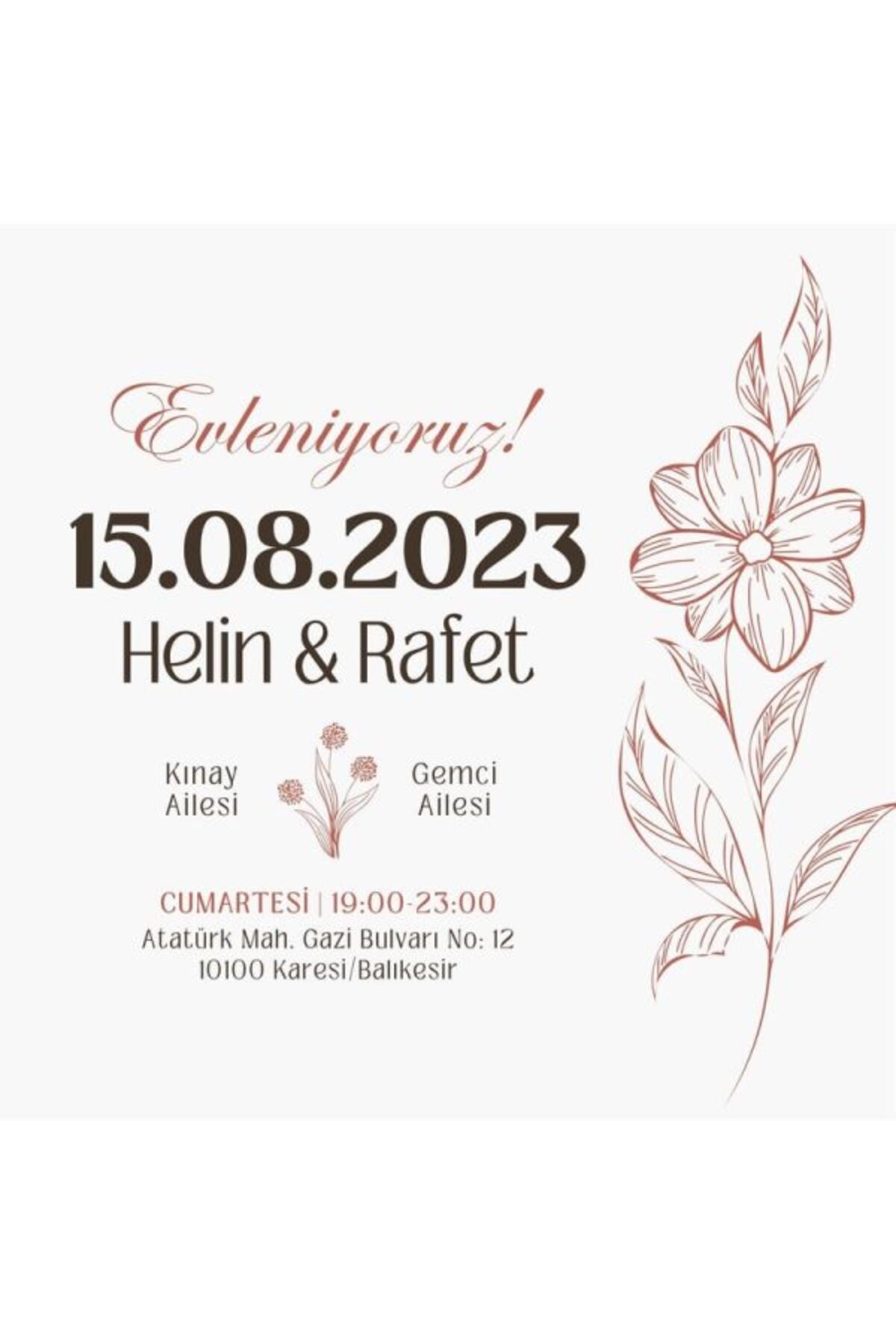 Retro Düğün Davetiyesi - Model 520