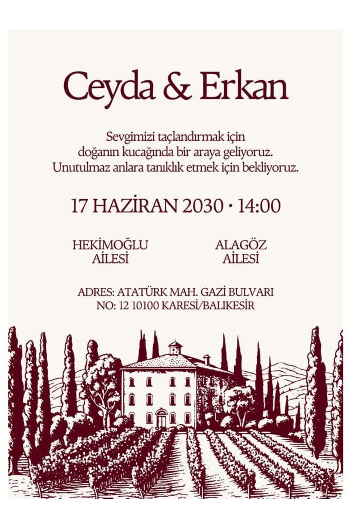 Lüks Düğün Davetiyesi - Model 543