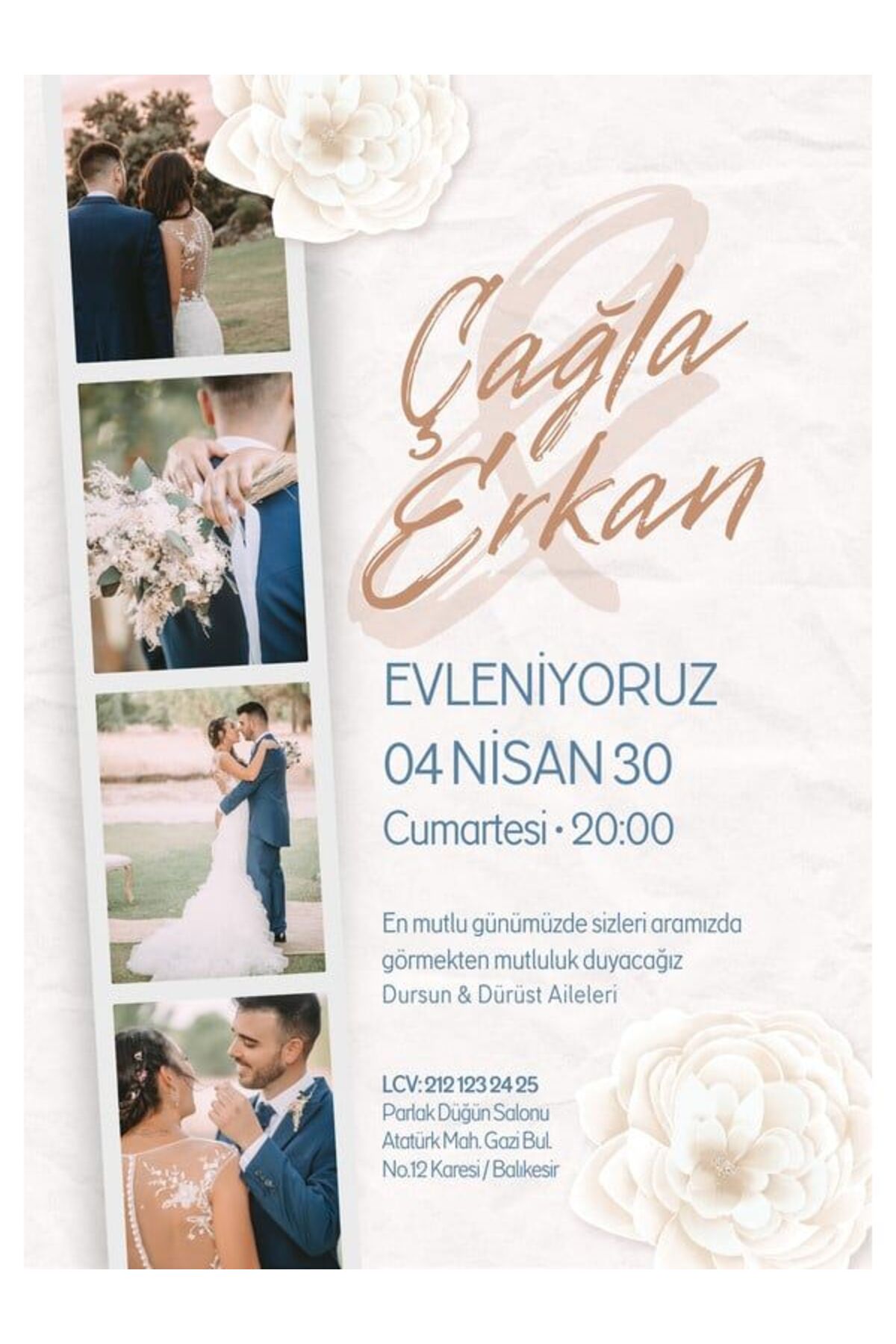 Göz Alıcı Düğün Davetiyesi - Model 82