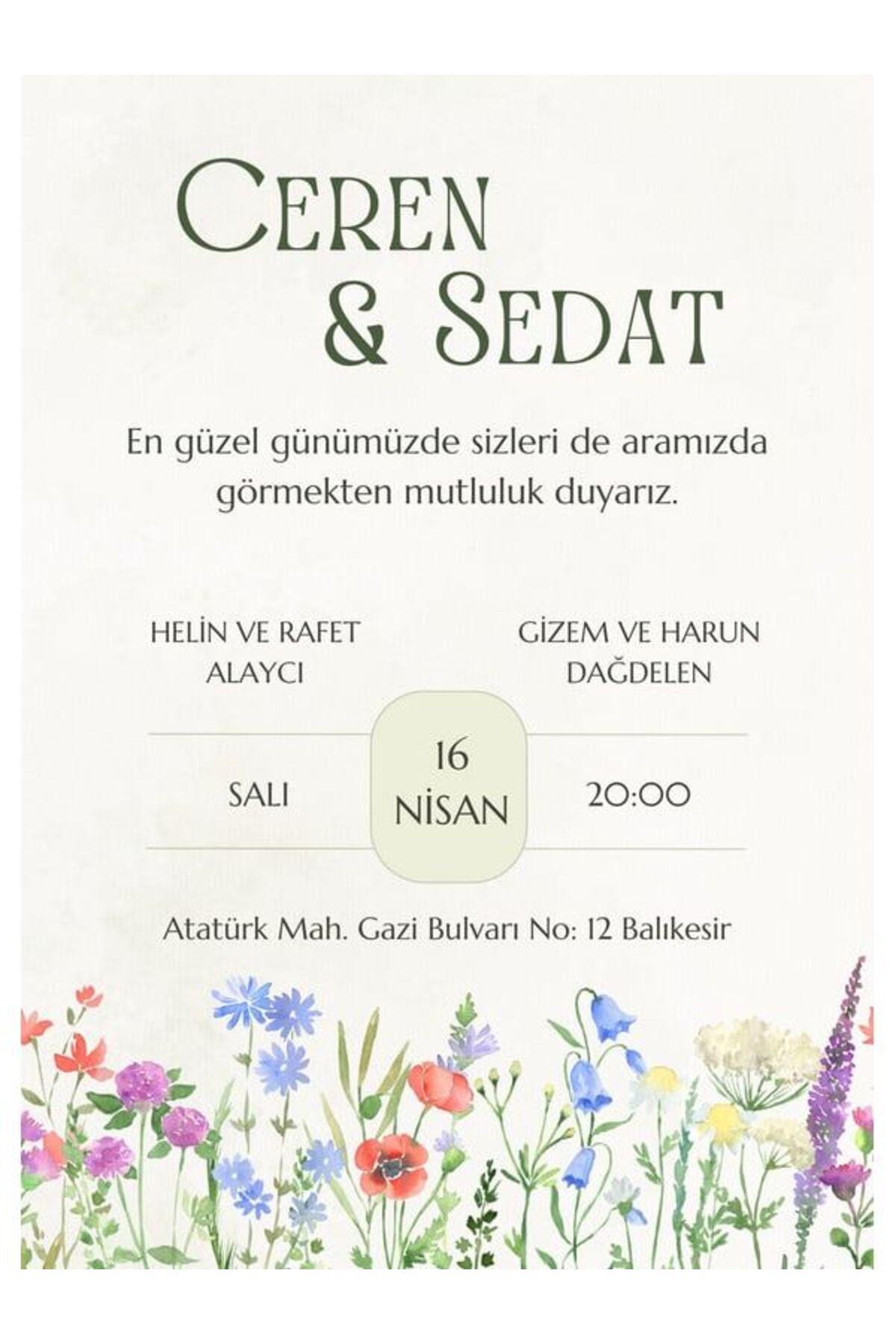 Göz Alıcı Düğün Davetiyesi - Model 457