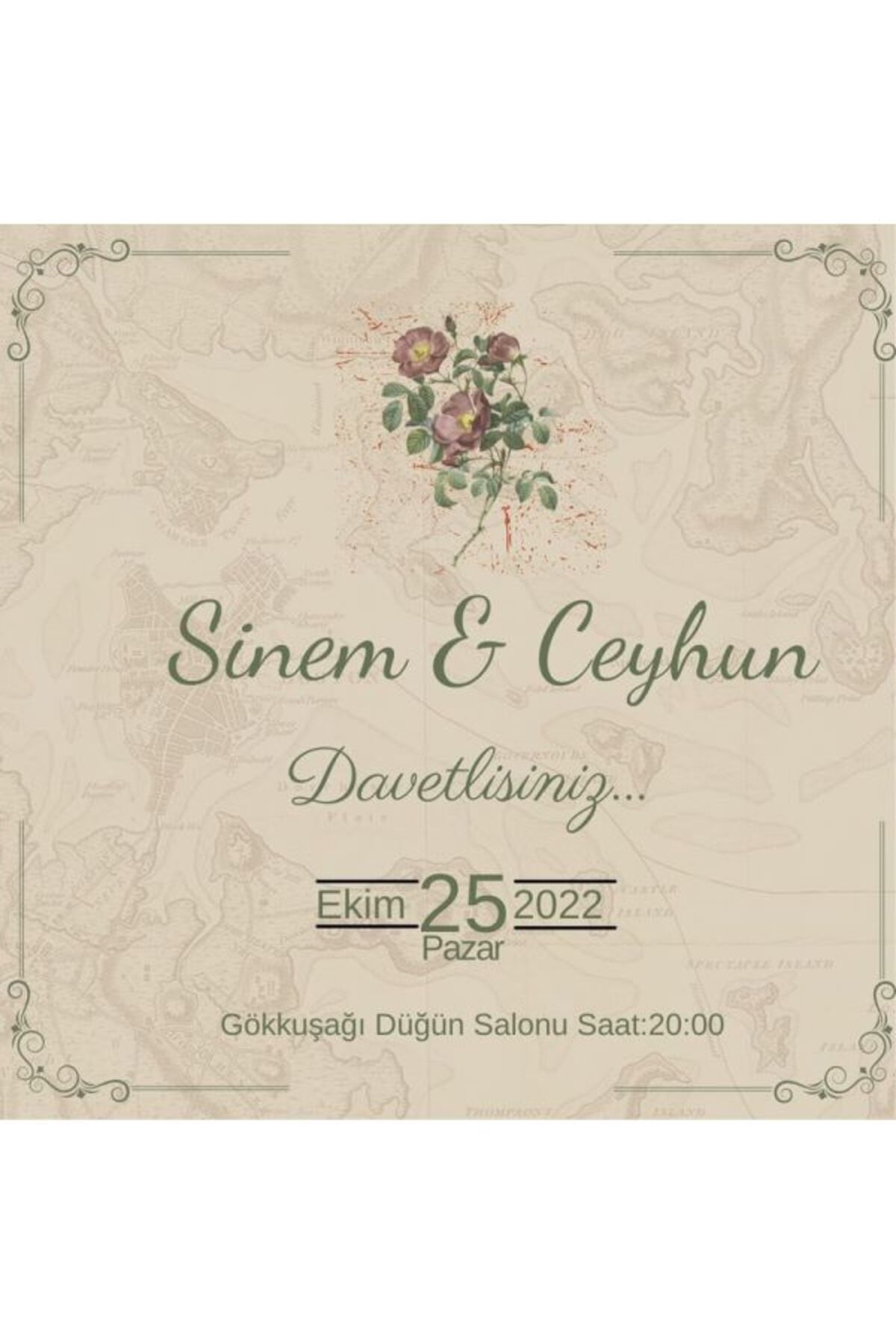 Lüks Düğün Davetiyesi - Model 378