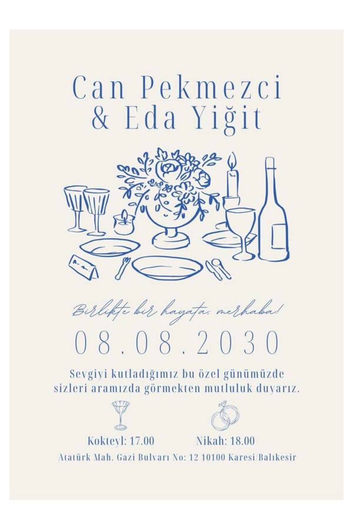 Klasik Düğün Davetiyesi - Model 576