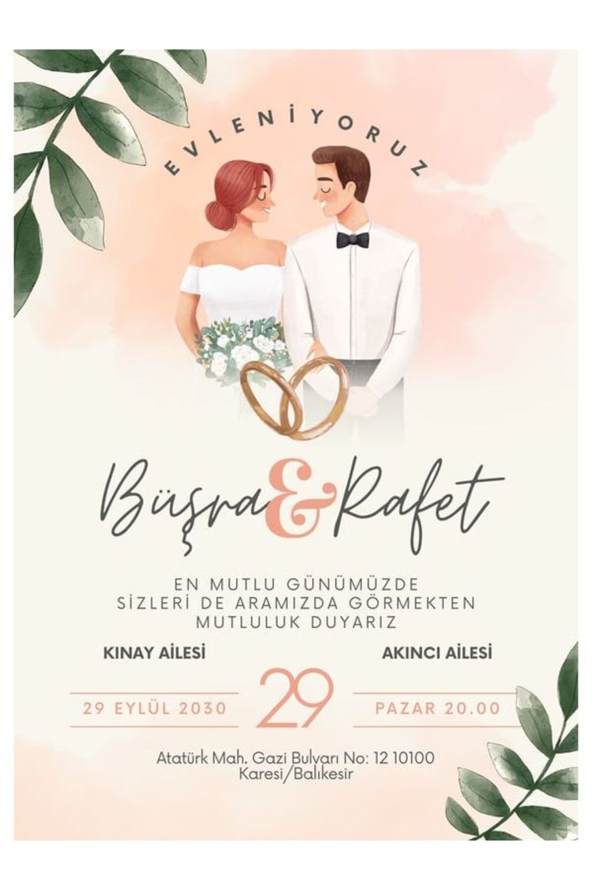 Nostaljik Düğün Davetiyesi - Model 434