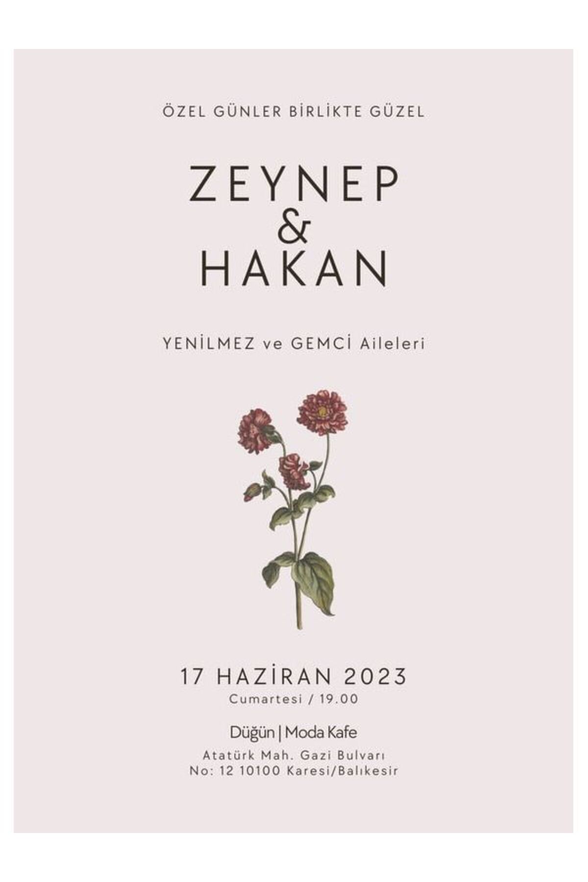 Modern Düğün Davetiyesi - Model 227