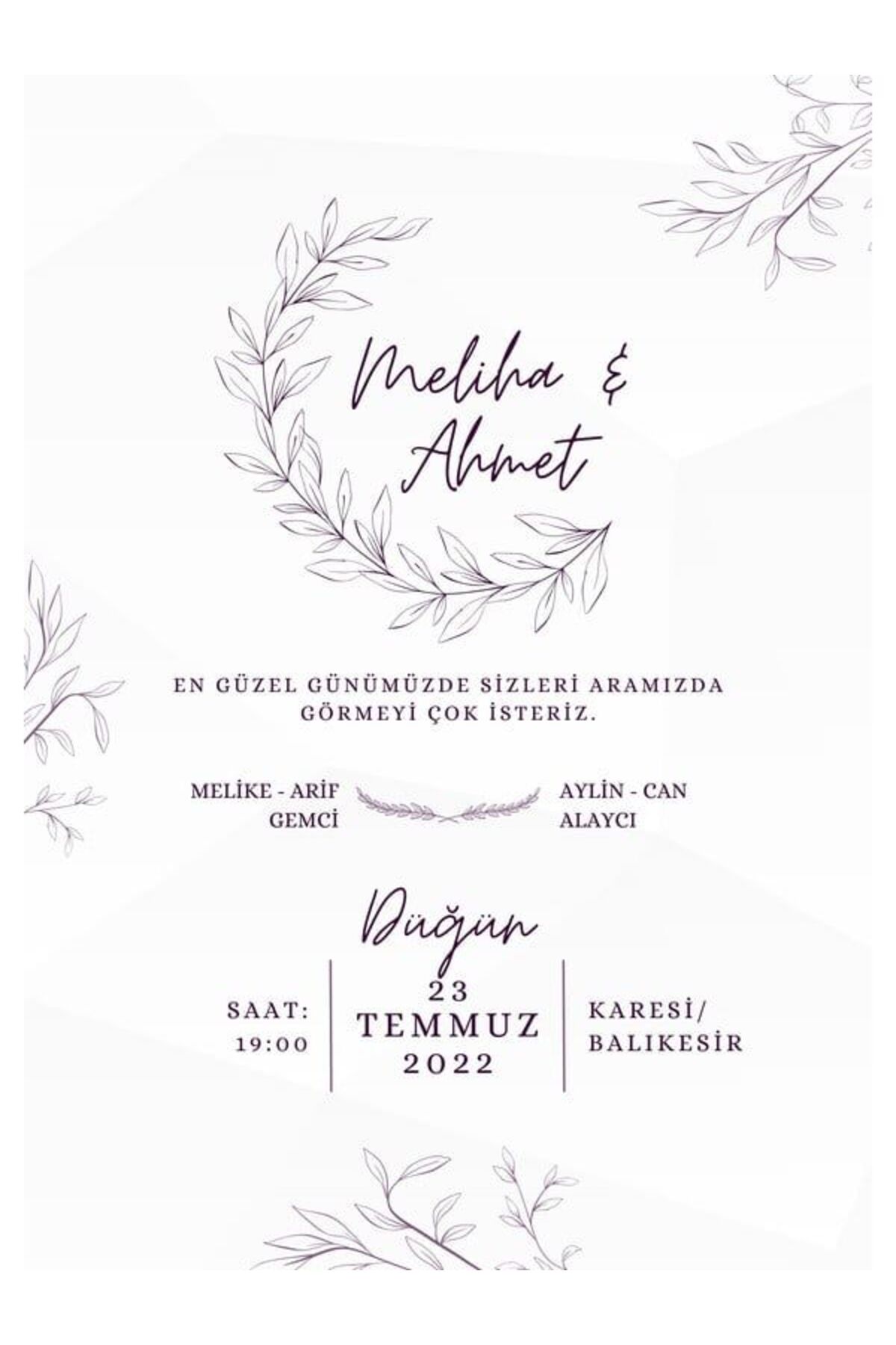 Romantik Düğün Davetiyesi - Model 567