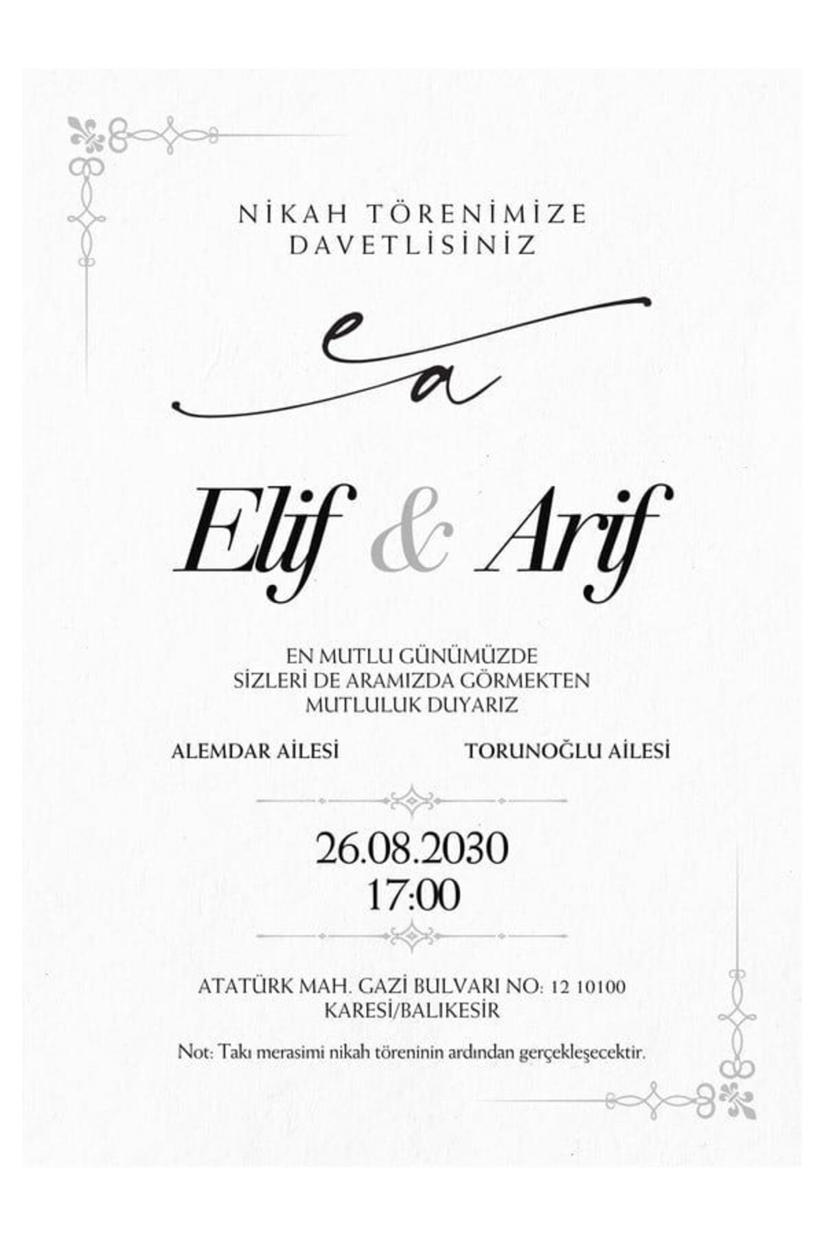 Premium Düğün Davetiyesi - Model 514