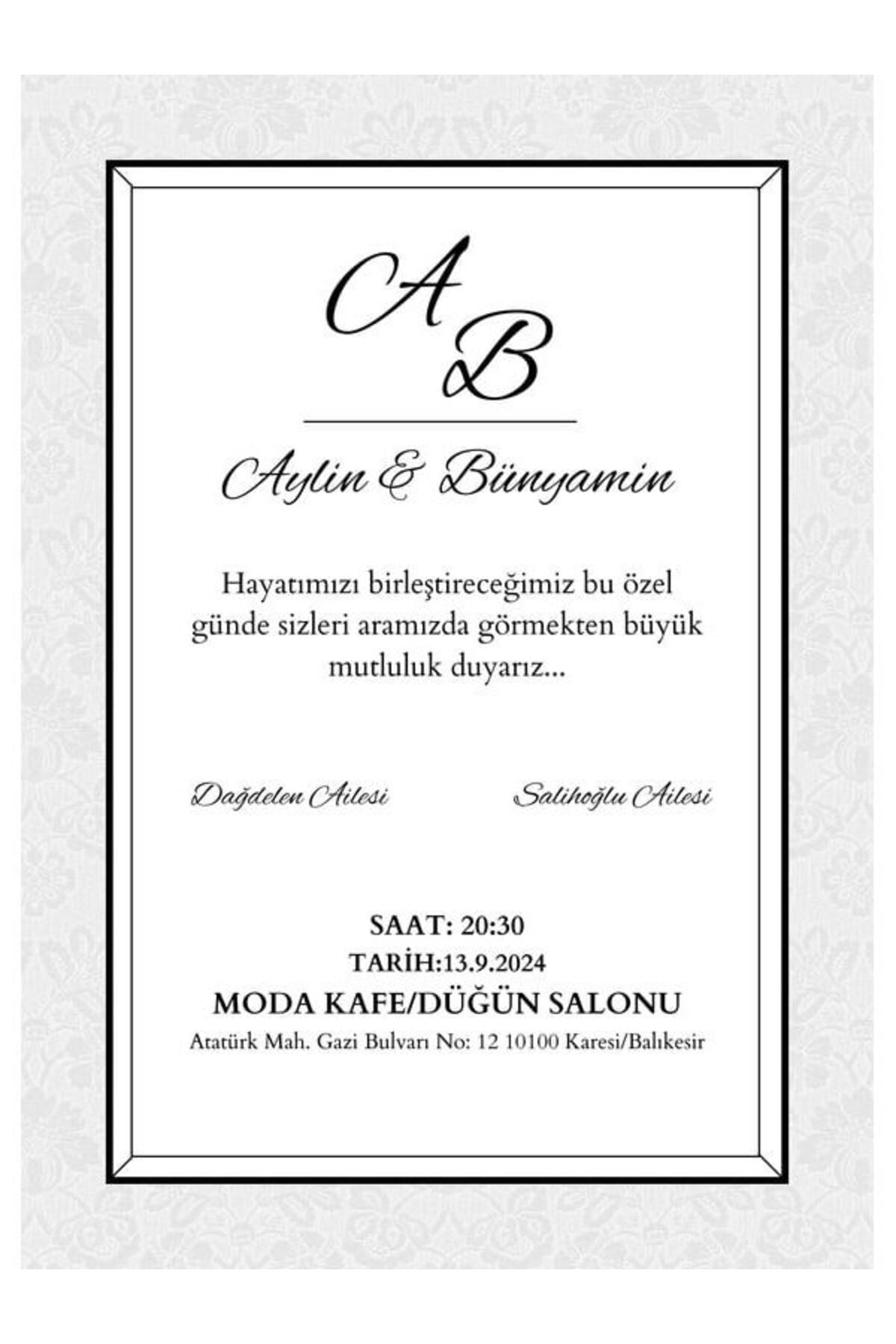Klasik Düğün Davetiyesi - Model 66