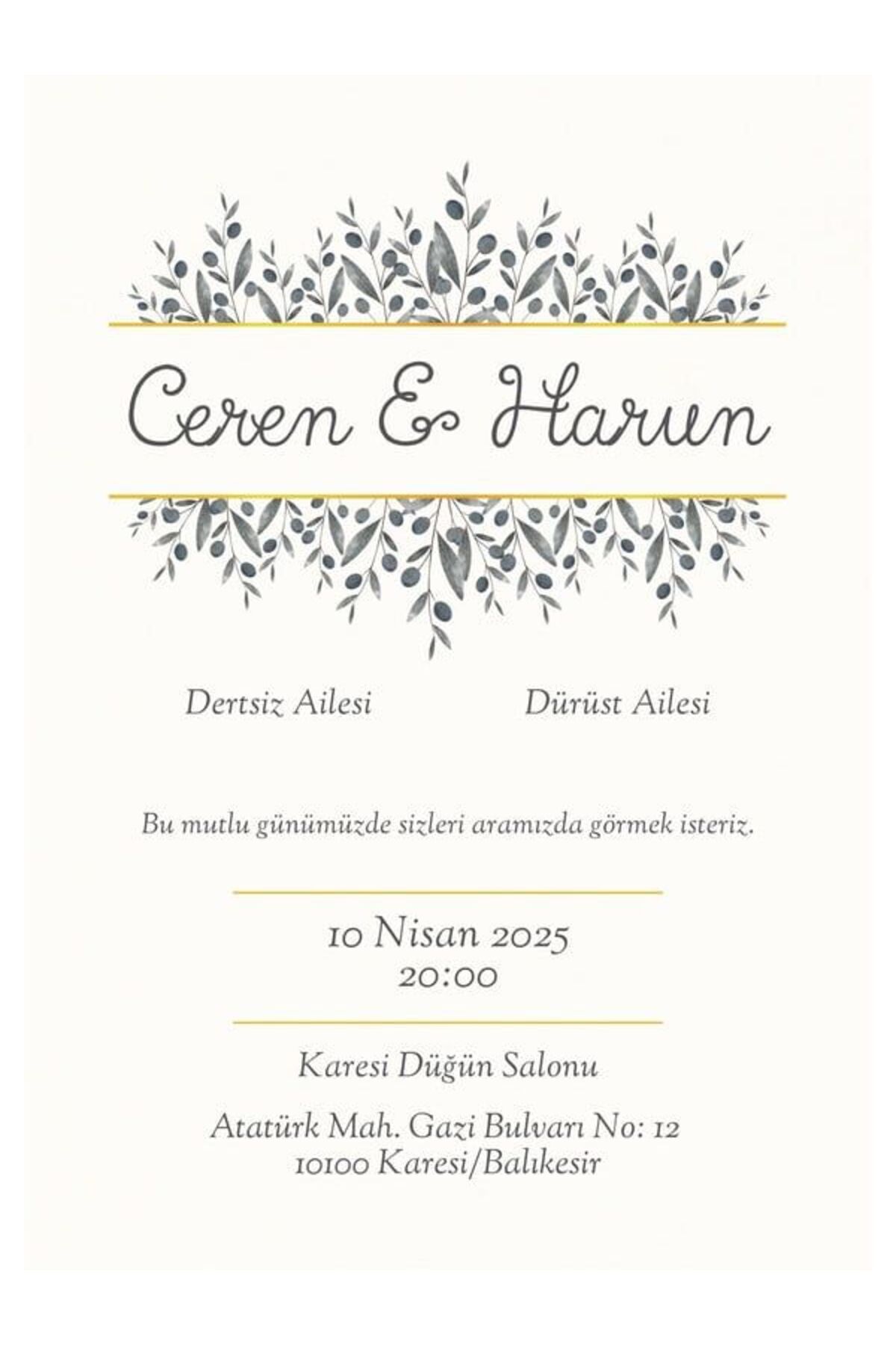 Premium Düğün Davetiyesi - Model 499