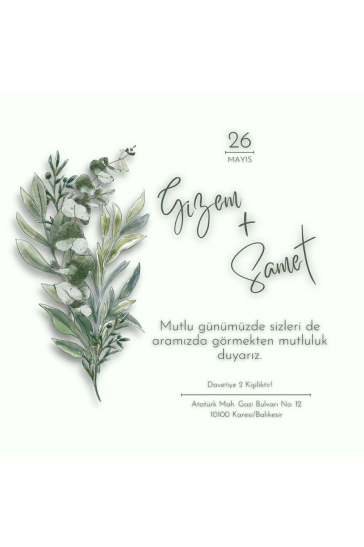 Premium Düğün Davetiyesi - Model 649