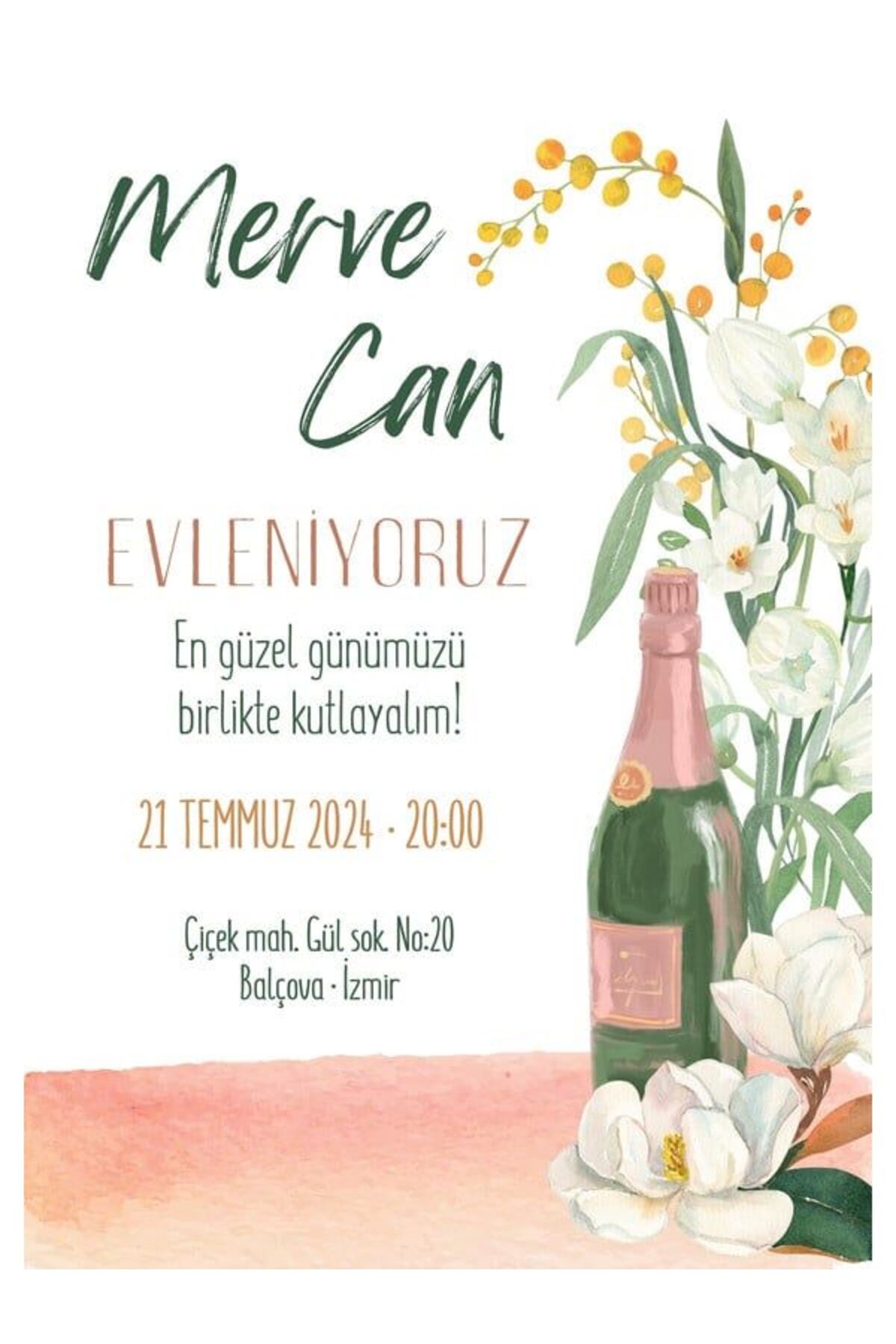 Özel Tasarım Düğün Davetiyesi - Model 429