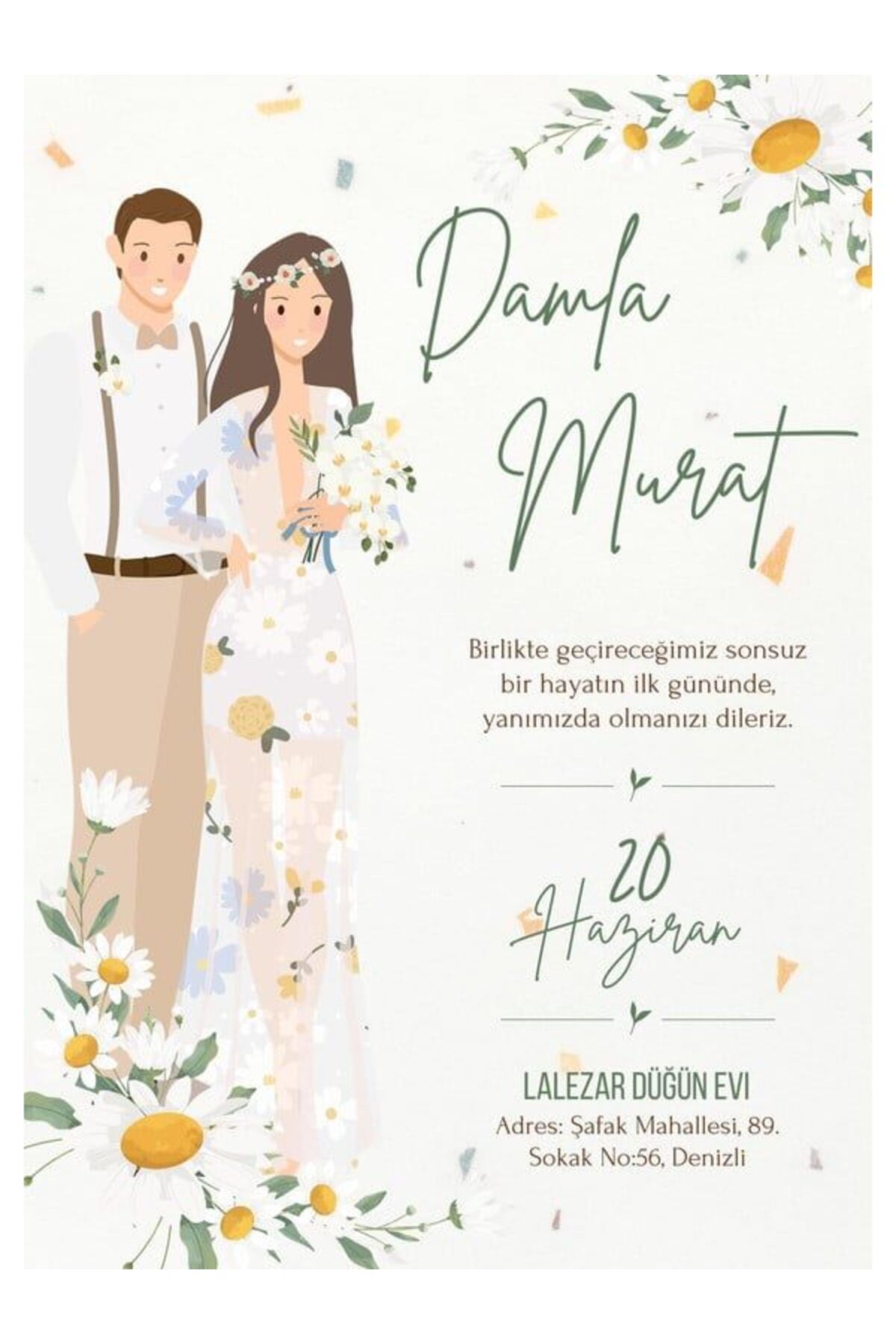 Modern Düğün Davetiyesi - Model 152