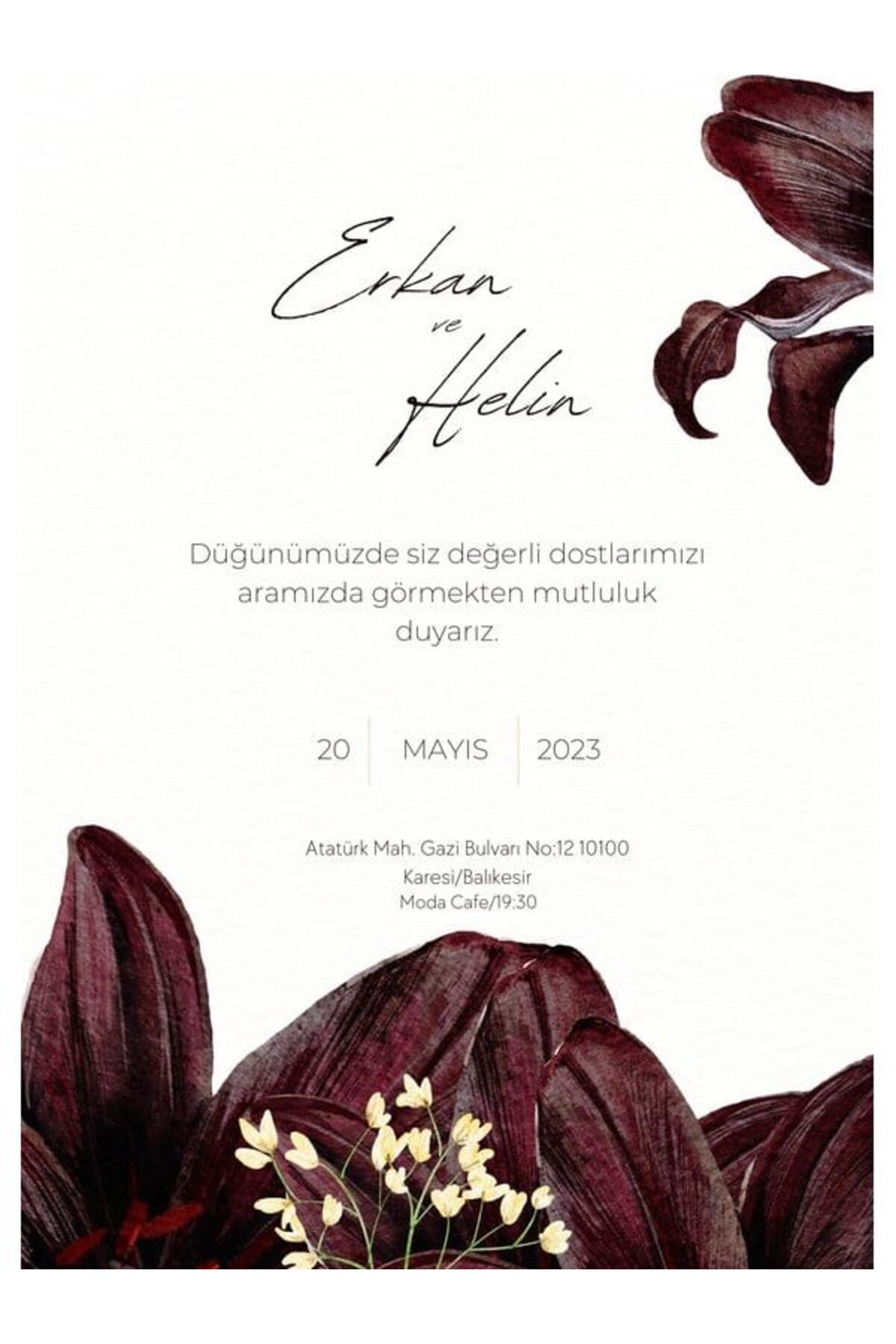 Romantik Düğün Davetiyesi - Model 102