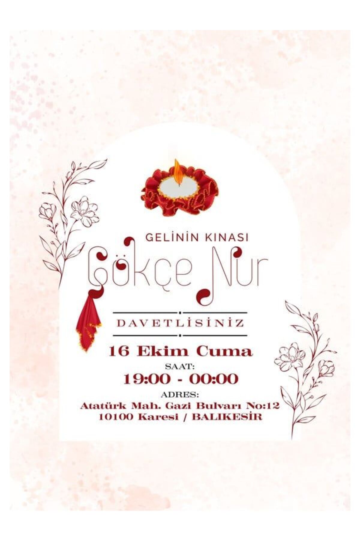 Nostaljik Düğün Davetiyesi - Model 74