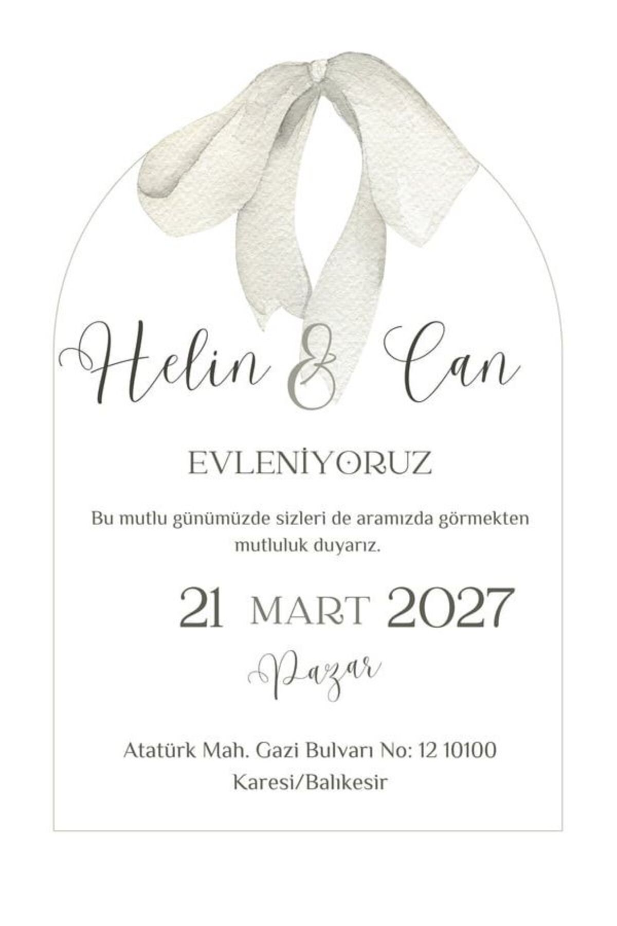 Zarif Düğün Davetiyesi - Model 316