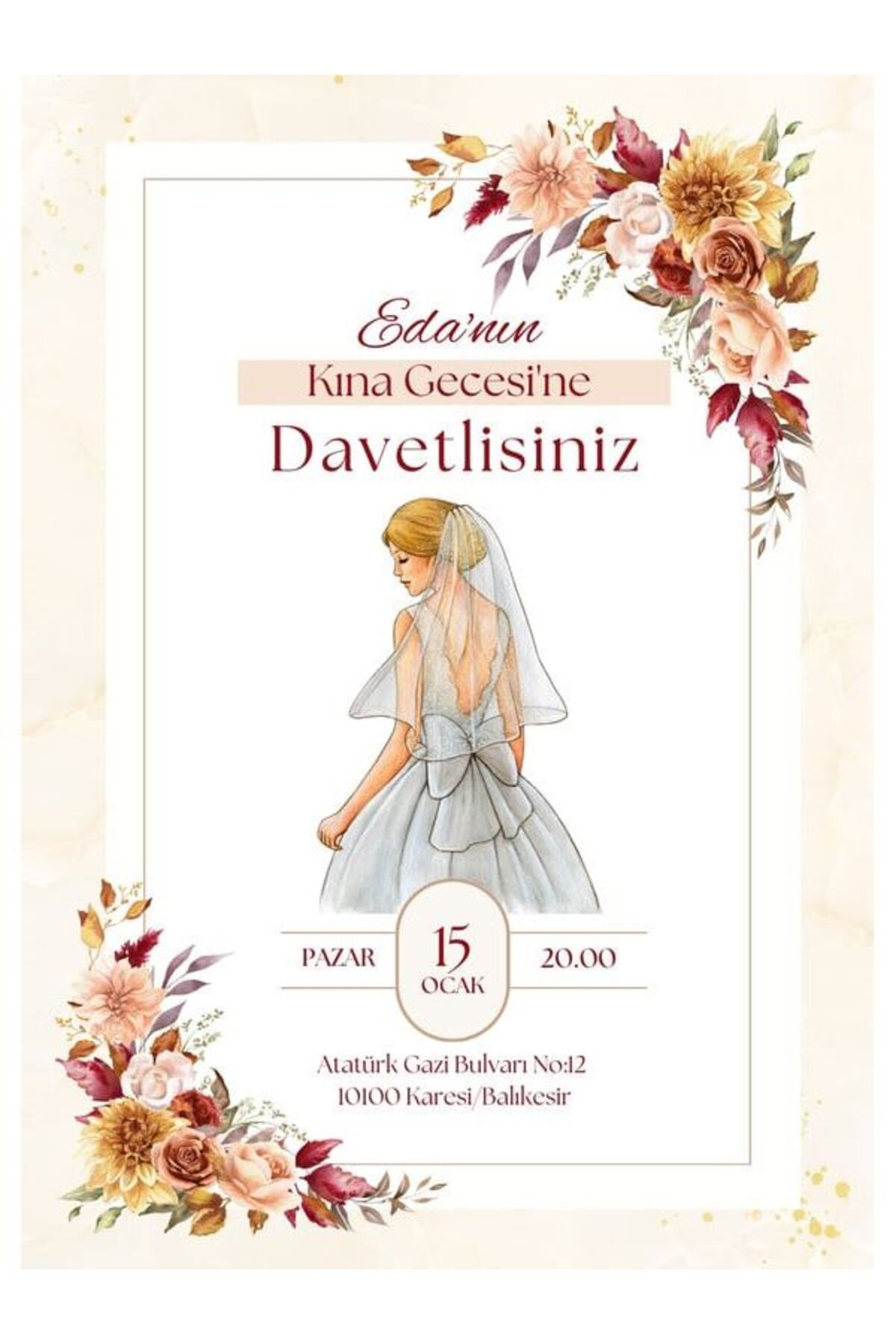 Nostaljik Düğün Davetiyesi - Model 119