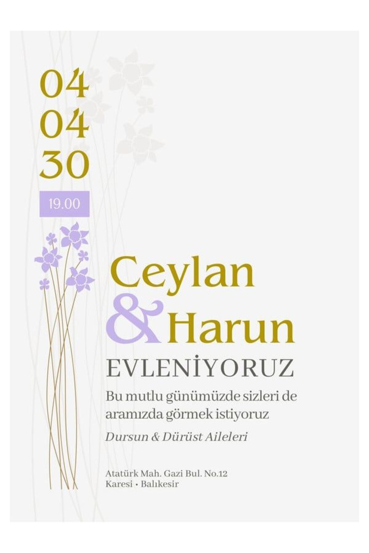 Premium Düğün Davetiyesi - Model 454