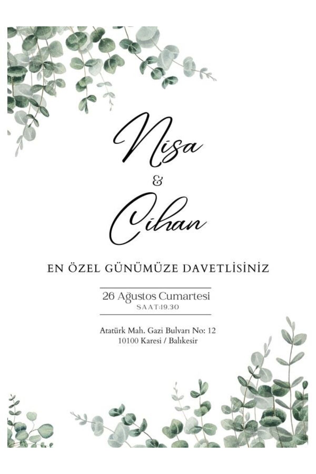 Romantik Düğün Davetiyesi - Model 342