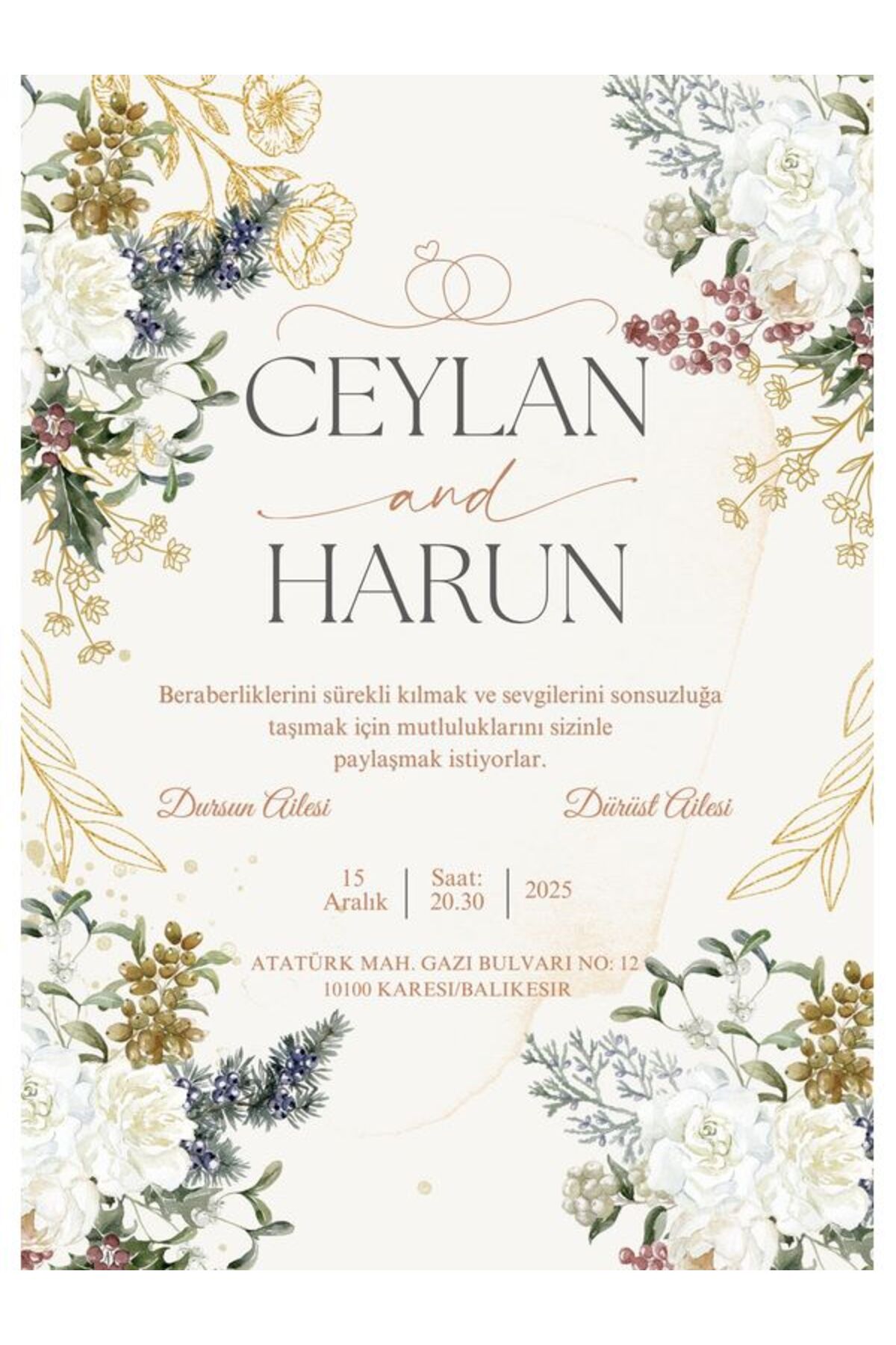 Retro Düğün Davetiyesi - Model 250
