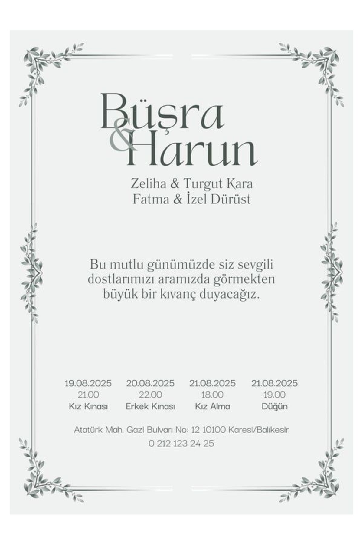 Nostaljik Düğün Davetiyesi - Model 59