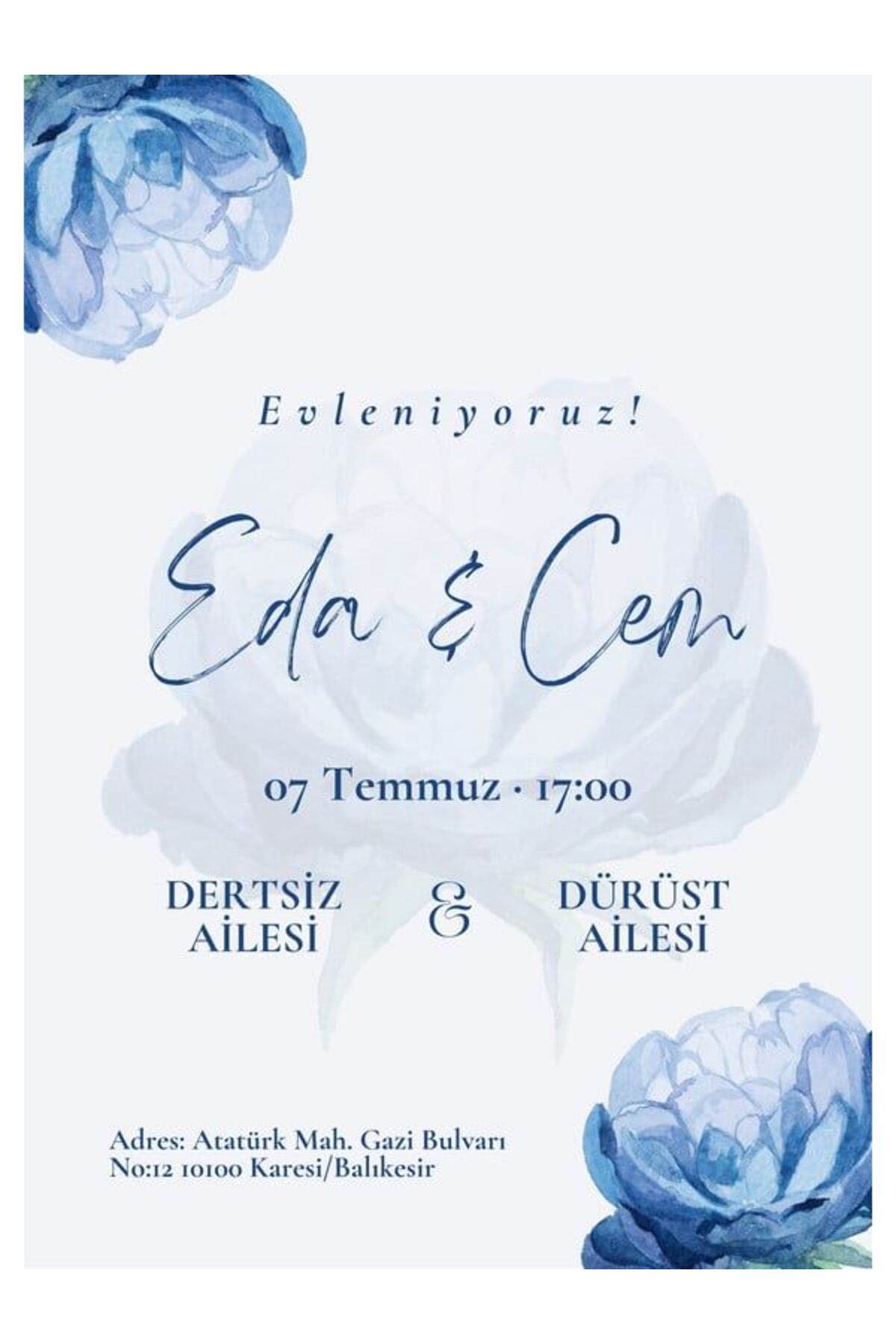 Lüks Düğün Davetiyesi - Model 468