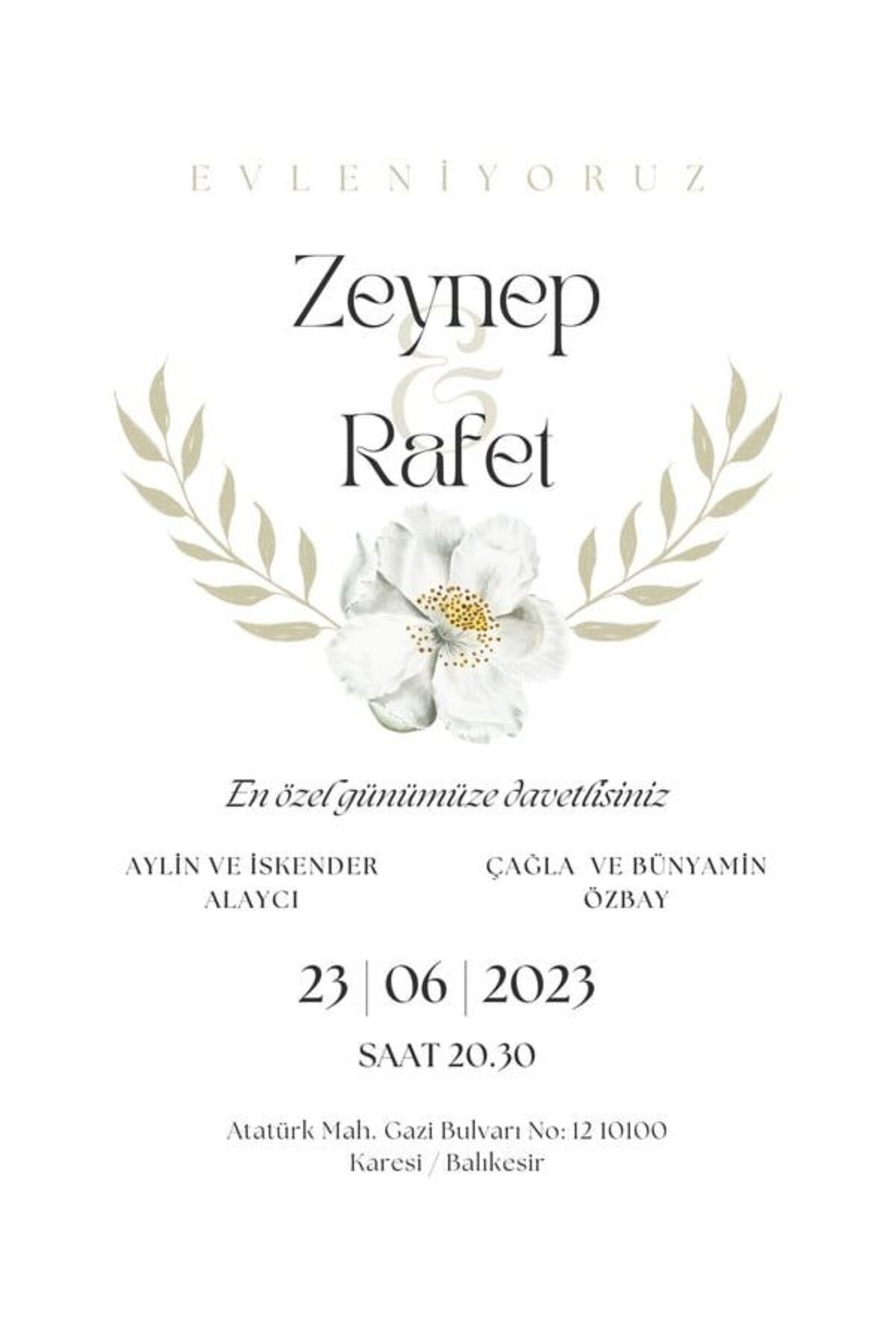 Elegans Düğün Davetiyesi - Model 200
