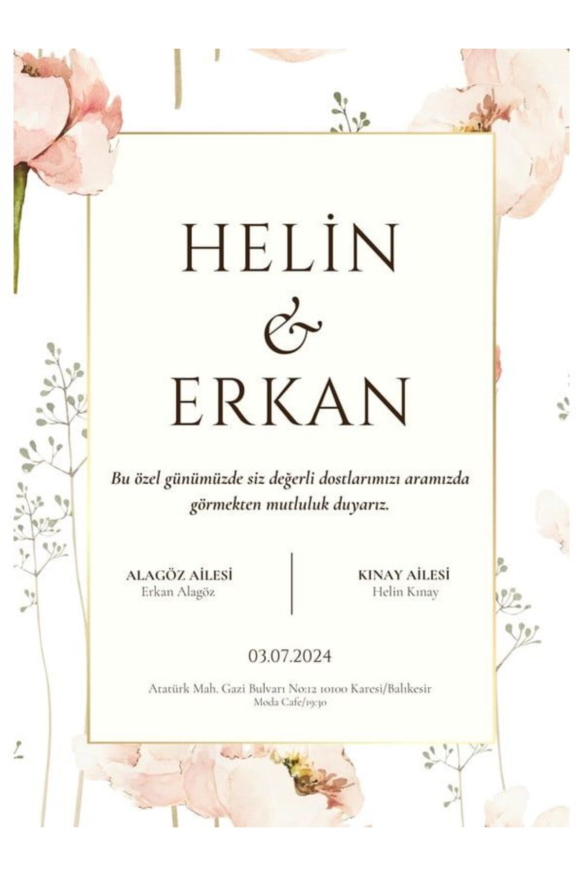 Klasik Düğün Davetiyesi - Model 126