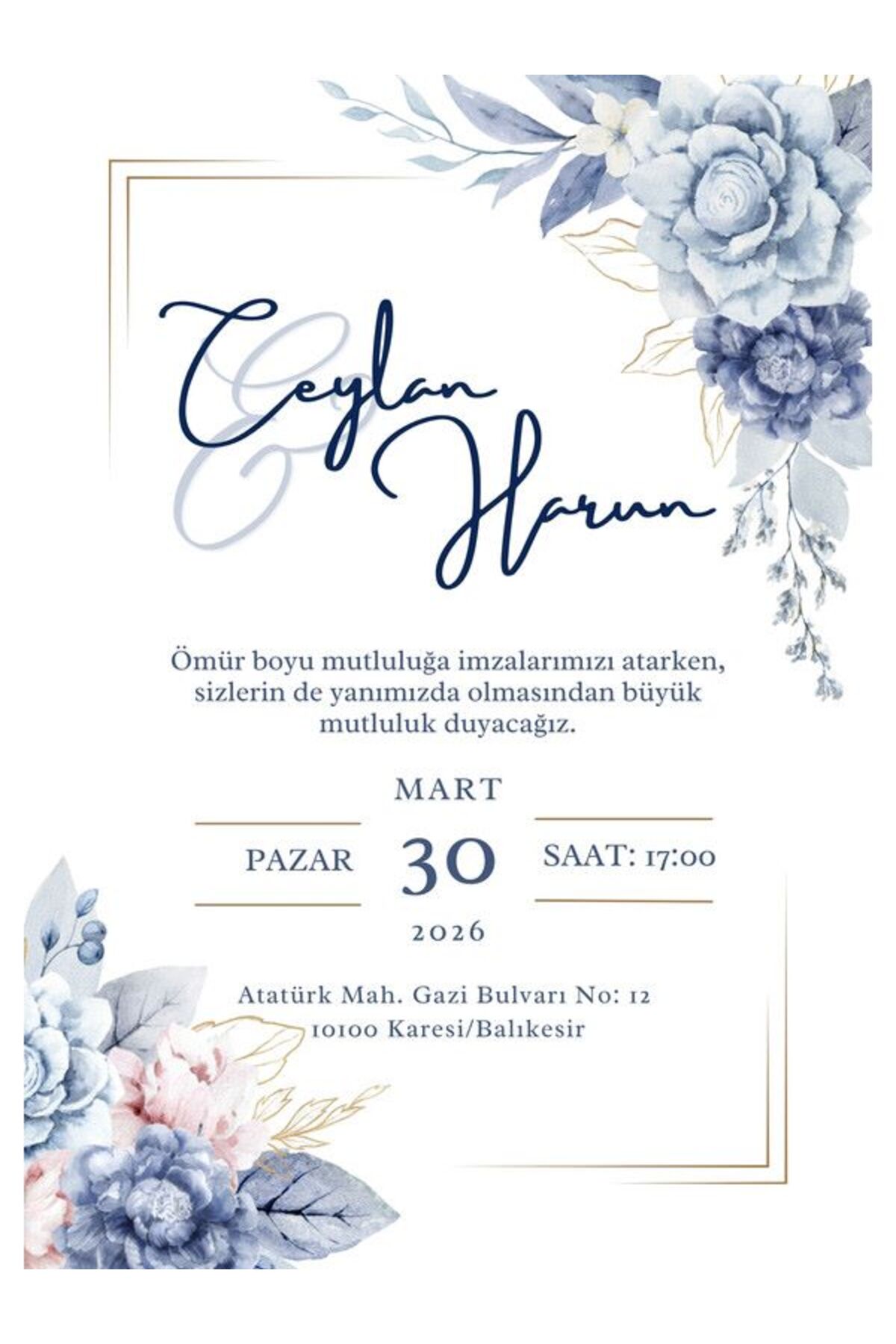 Kreatif Düğün Davetiyesi - Model 293