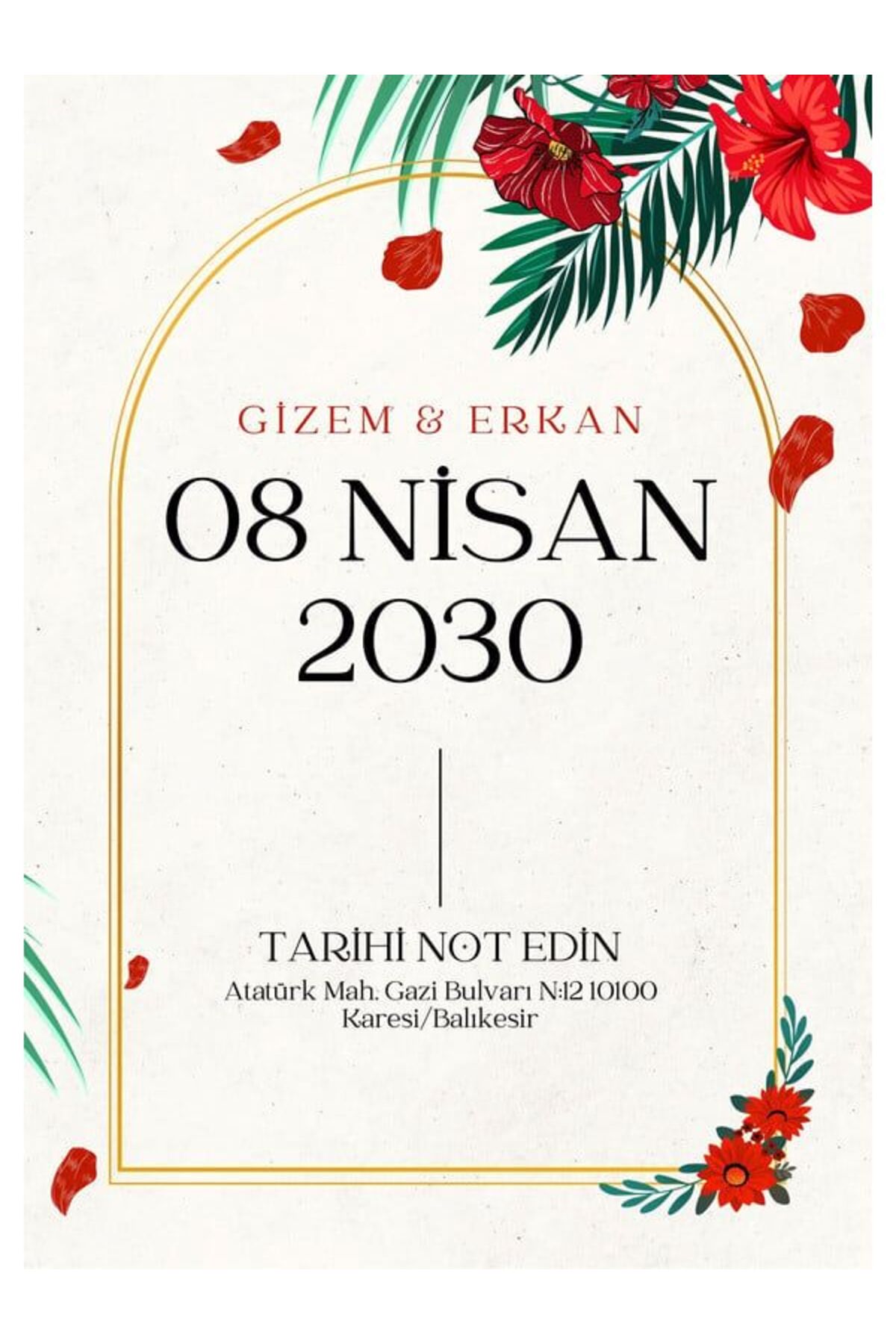 Minimalist Düğün Davetiyesi - Model 221