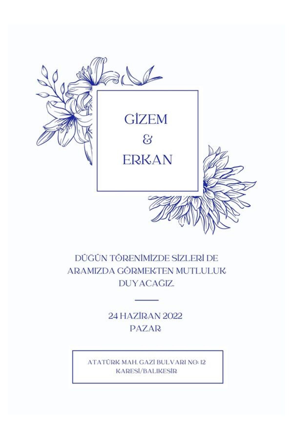 Klasik Düğün Davetiyesi - Model 636
