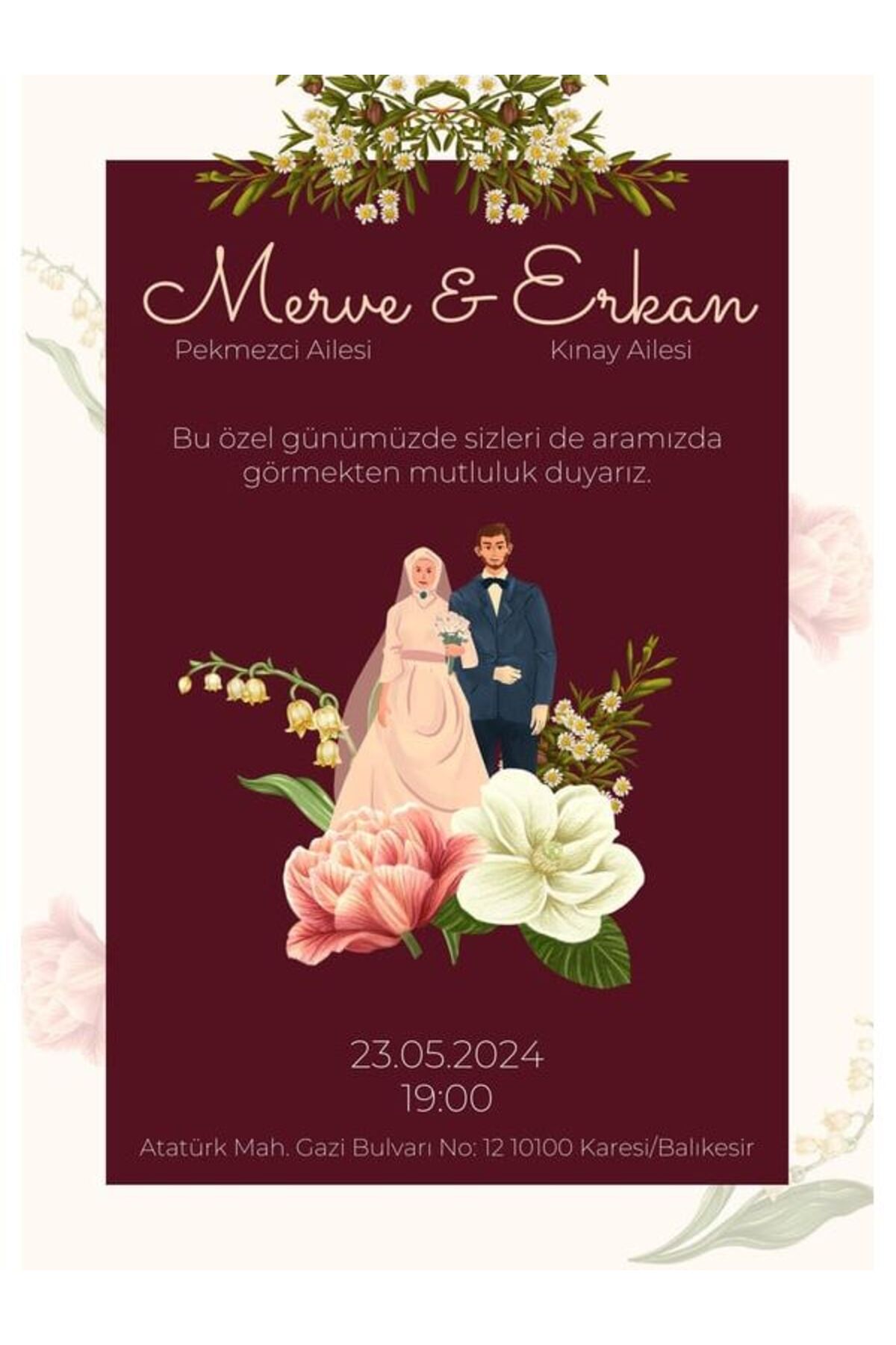 Kreatif Düğün Davetiyesi - Model 623
