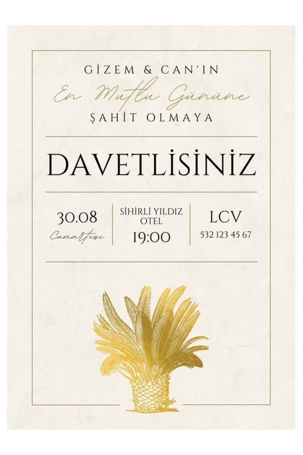 Romantik Düğün Davetiyesi - Model 237