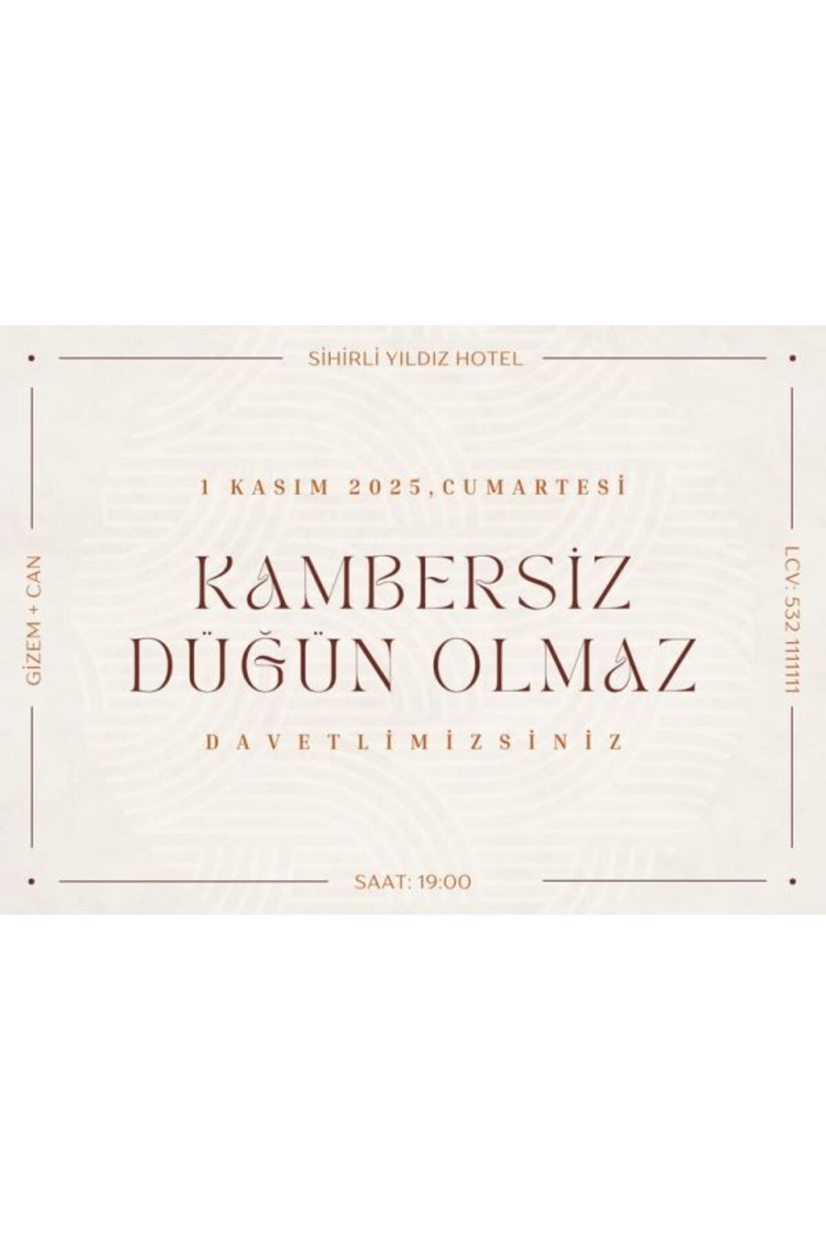 Kreatif Düğün Davetiyesi - Model 428