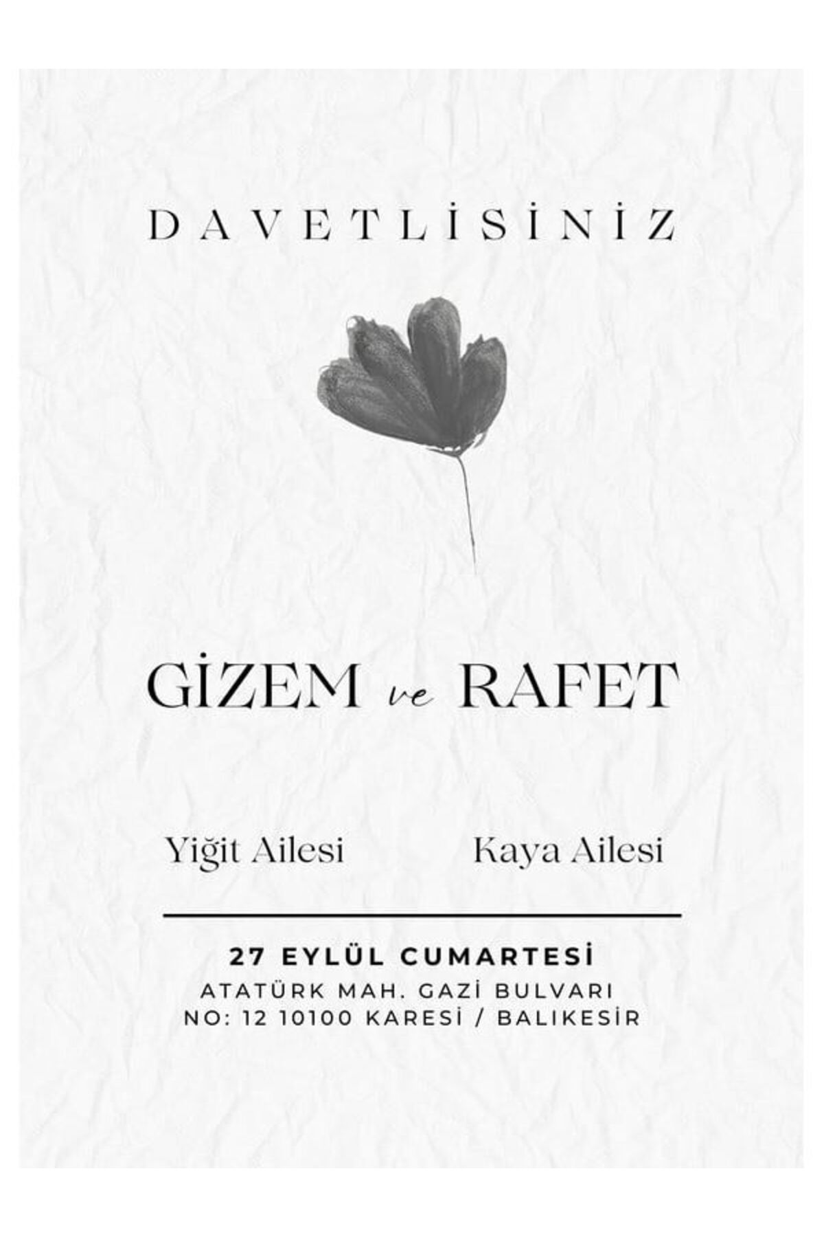 Göz Alıcı Düğün Davetiyesi - Model 592
