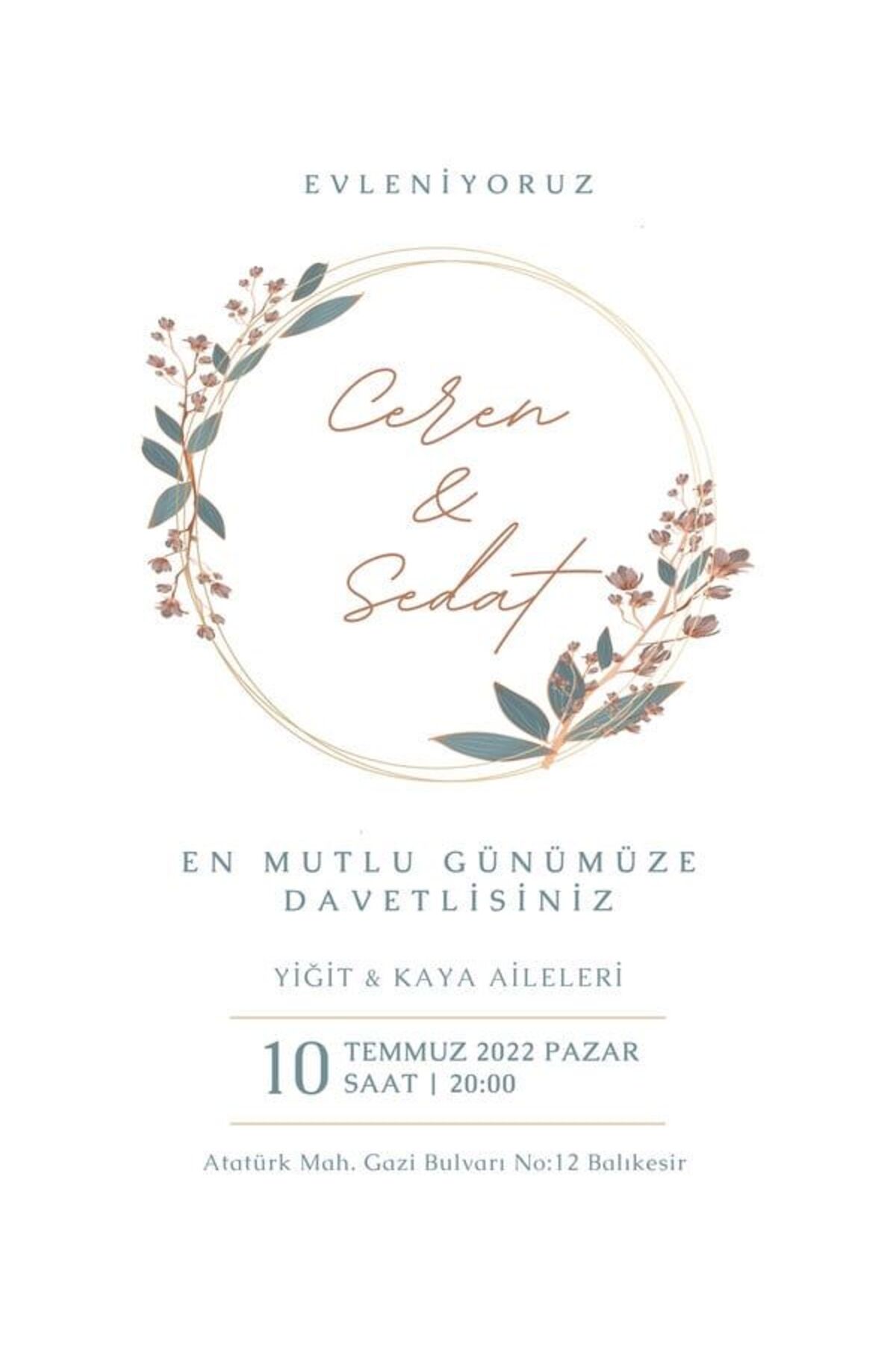 Premium Düğün Davetiyesi - Model 244