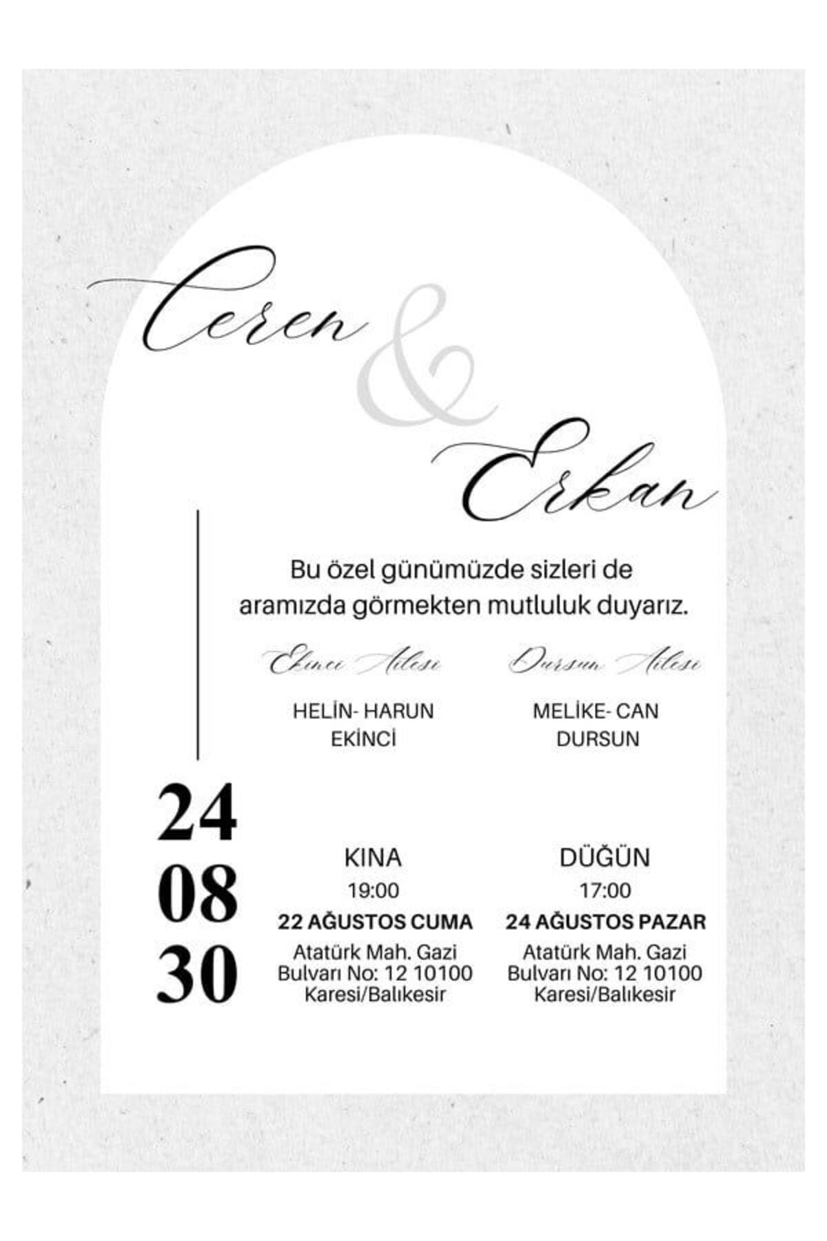 Özel Tasarım Düğün Davetiyesi - Model 564