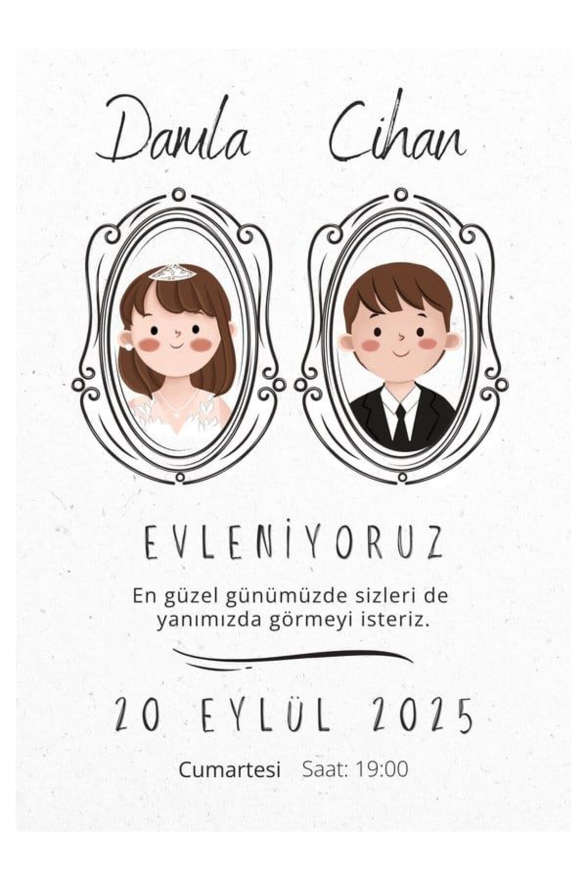 Şık Düğün Davetiyesi - Model 570