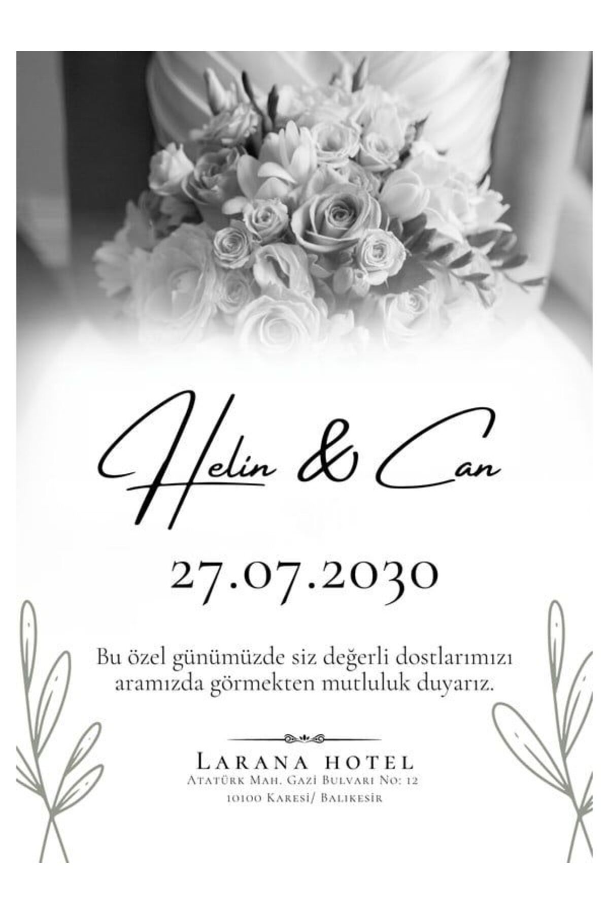 Özel Tasarım Düğün Davetiyesi - Model 549